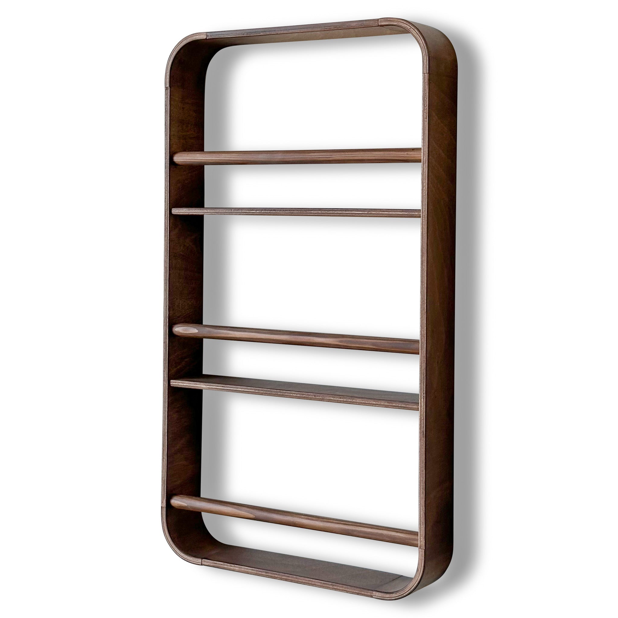 Novie montessori rond boekenrek kinderkamer | 3 planken - Wengé gebeitst