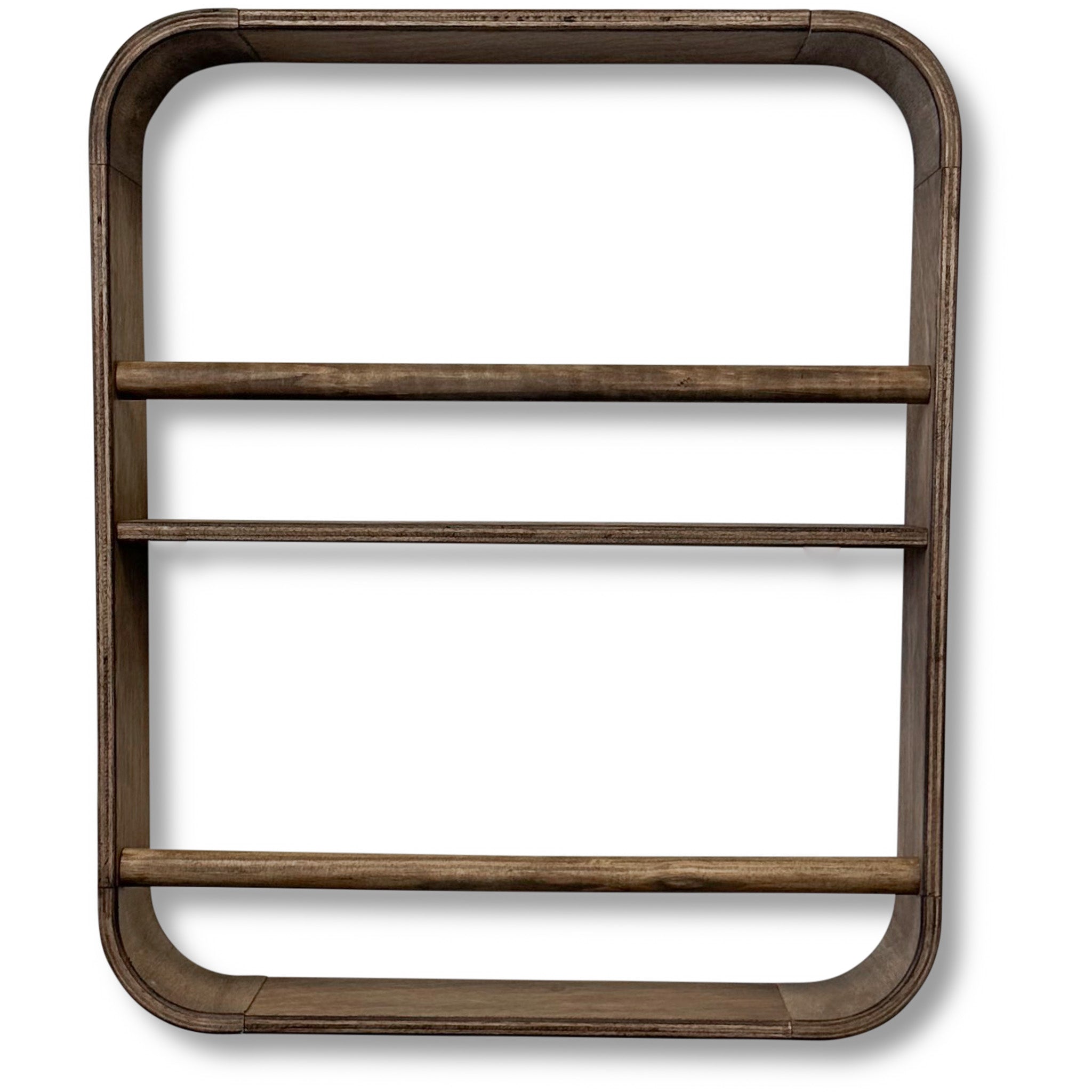 Novie montessori rond boekenrek kinderkamer | 2 planken - Wengé gebeitst - toddie.nl ®