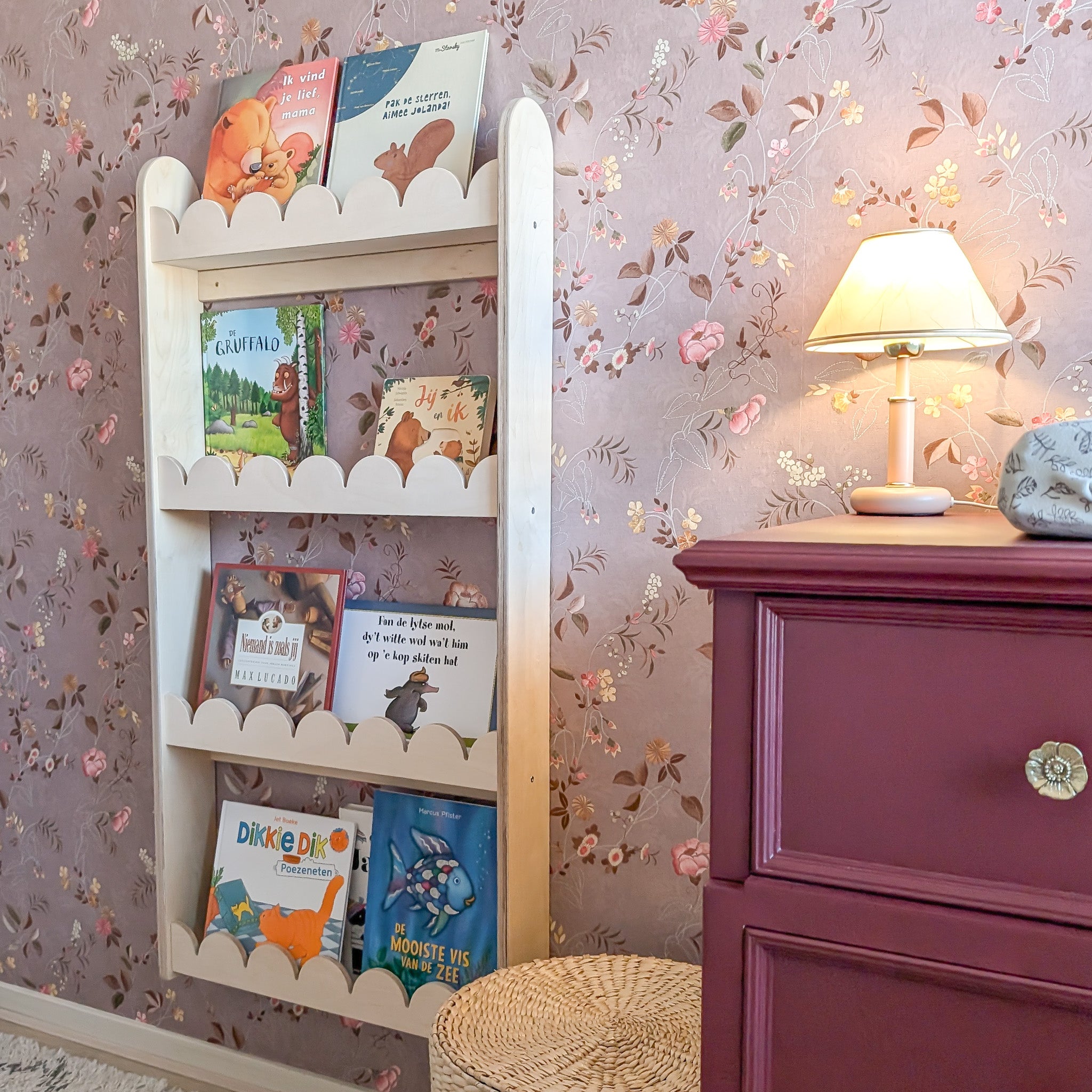 Bubble Montessori boekenrek kinderkamer | 4 planken - blank - toddie.nl ®