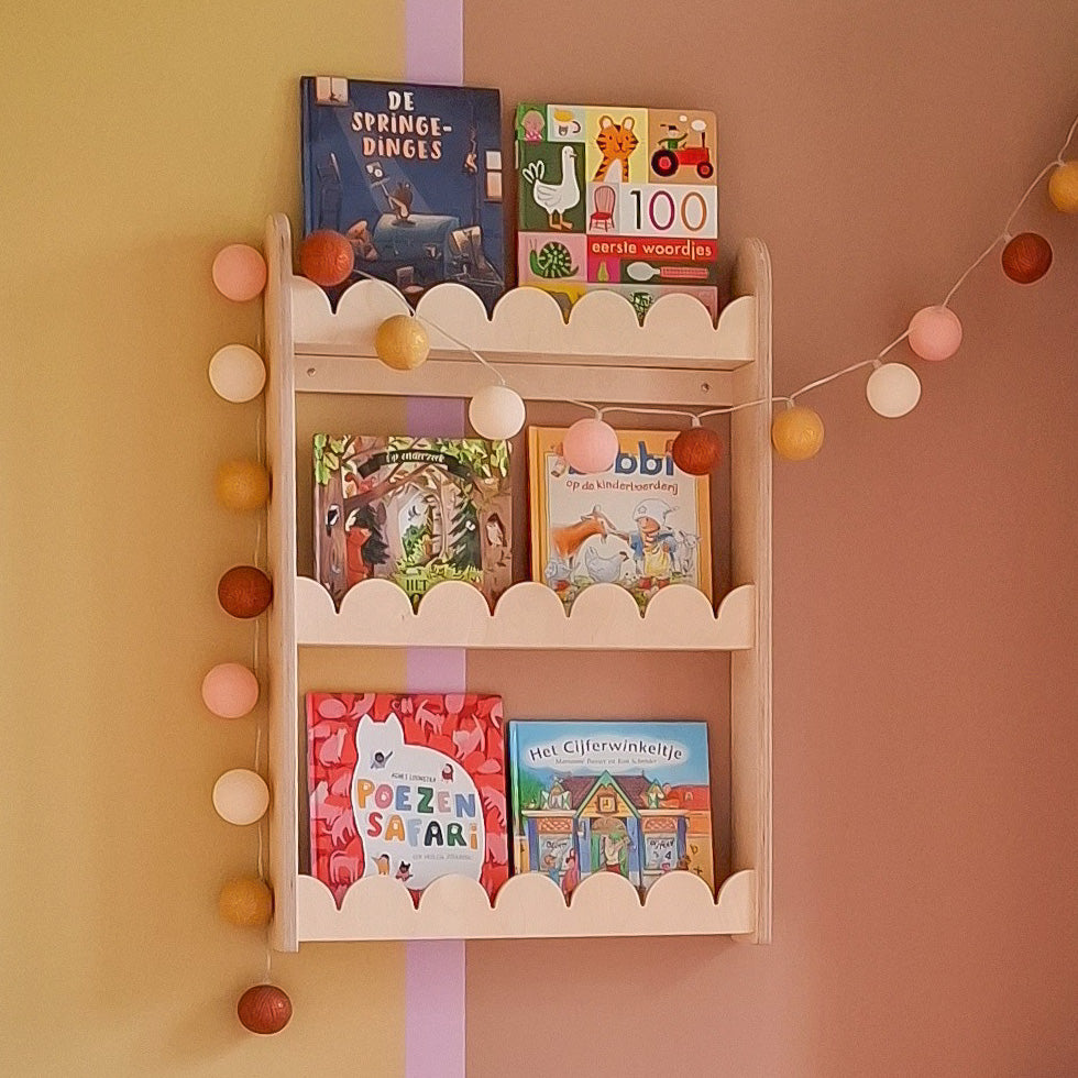 Bubble Montessori boekenrek kinderkamer | 3 planken - blank