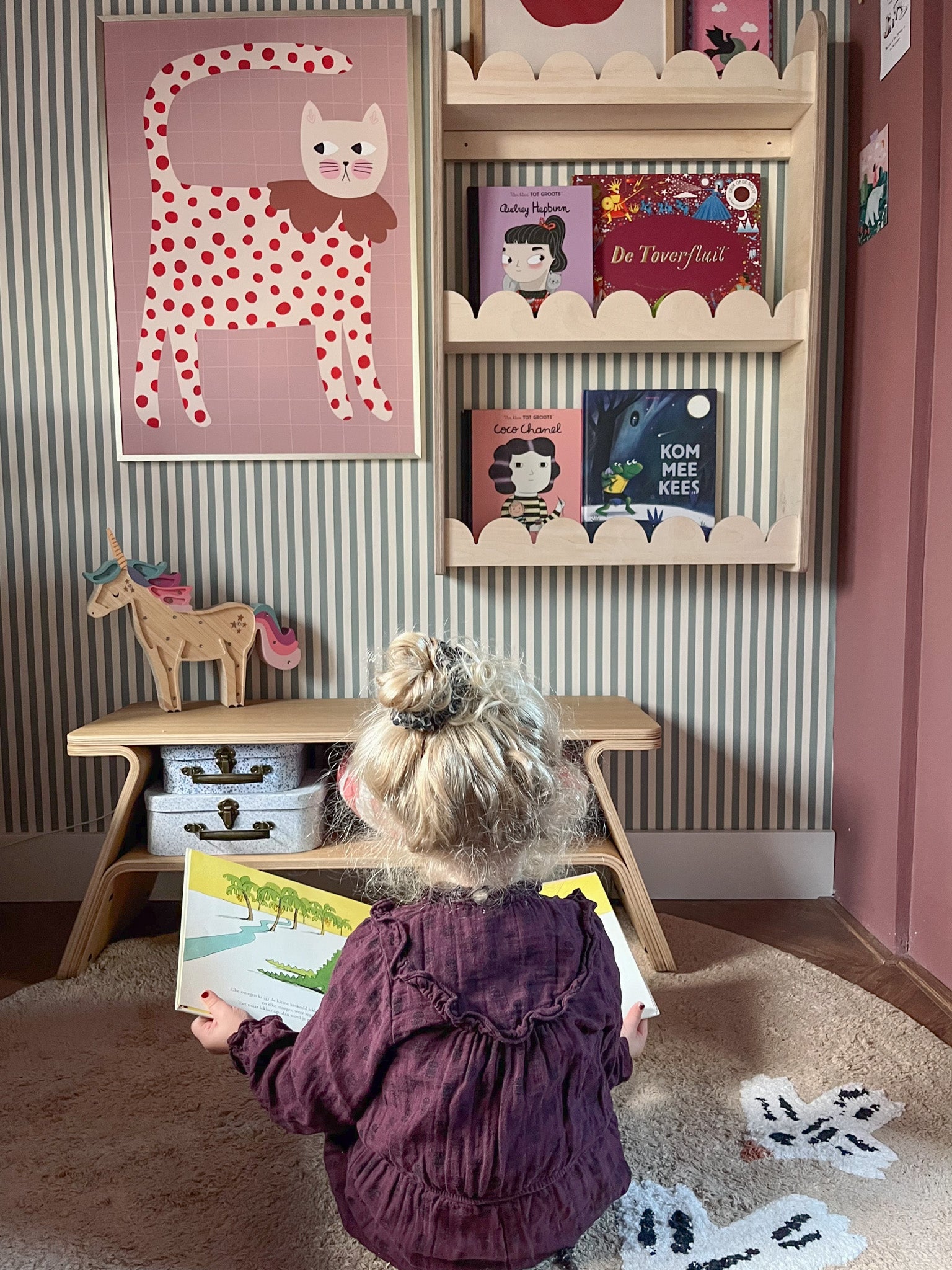 Bubble Montessori boekenrek kinderkamer | 3 planken - blank