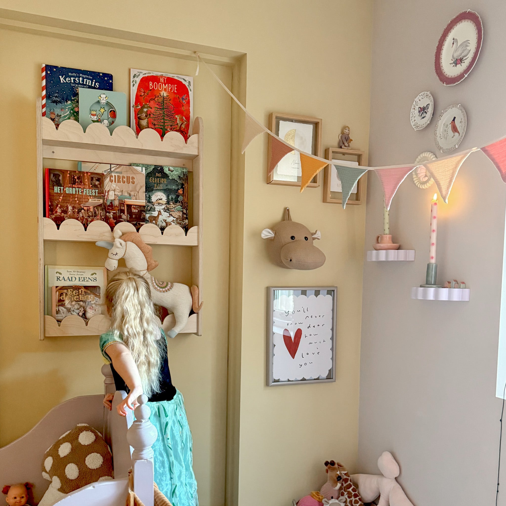 Bubble Montessori boekenrek kinderkamer | 3 planken - blank