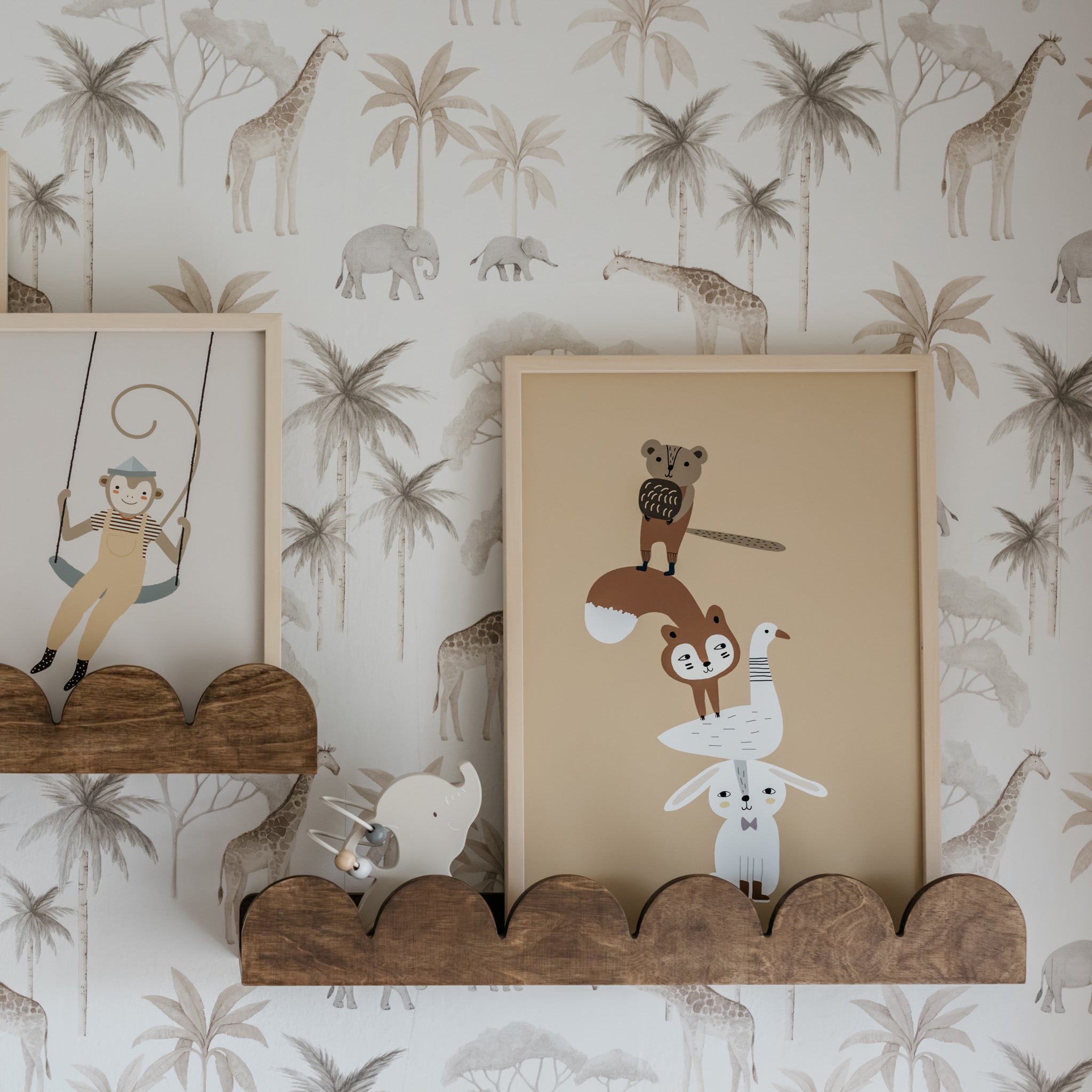 Bubble Montessori boekenrek kinderkamer | 1 plank - wengé gebeitst - toddie.nl ®