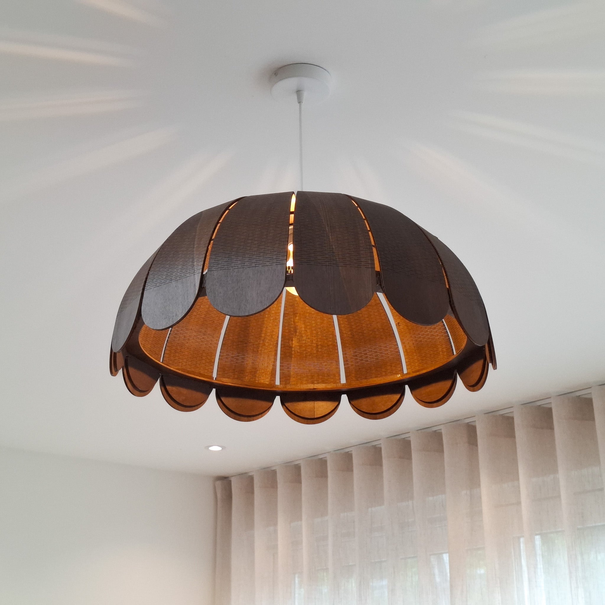 Houten hanglamp kinderkamer | Bubble Wenge (Walnut)