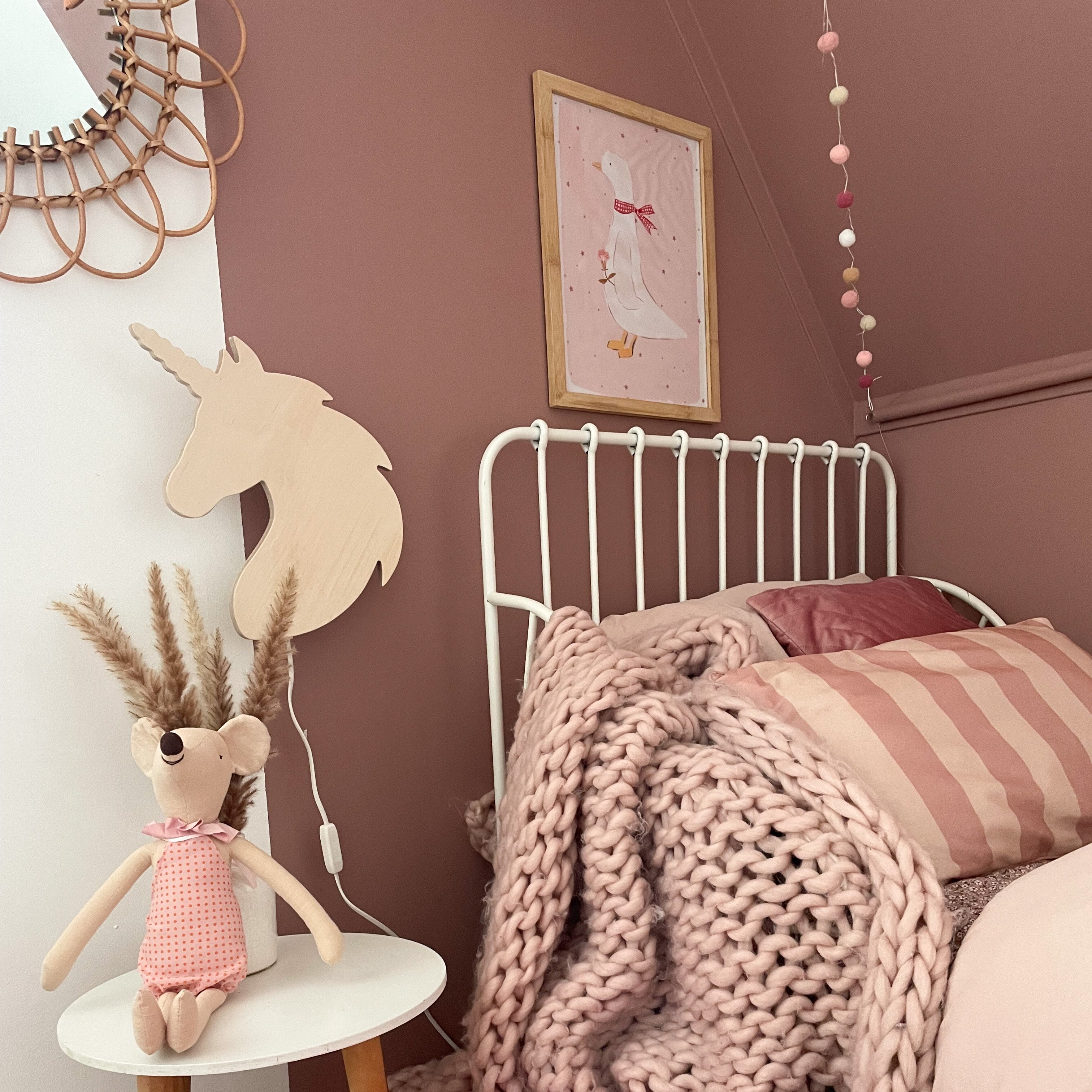 Houten wandlamp kinderkamer | Eenhoorn - blank - toddie.nl ®