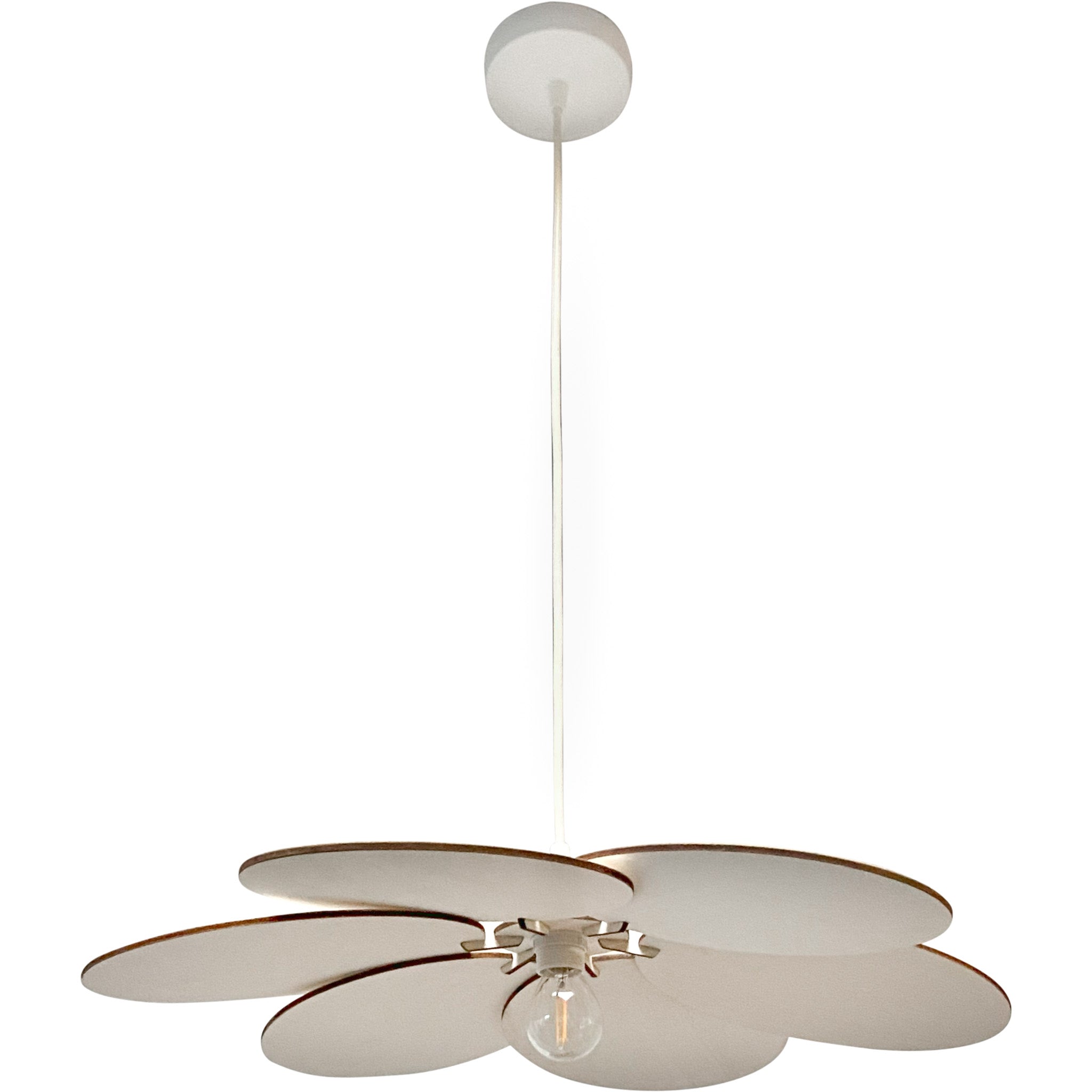 Træhængelampe til børneværelse | Blomst - blank