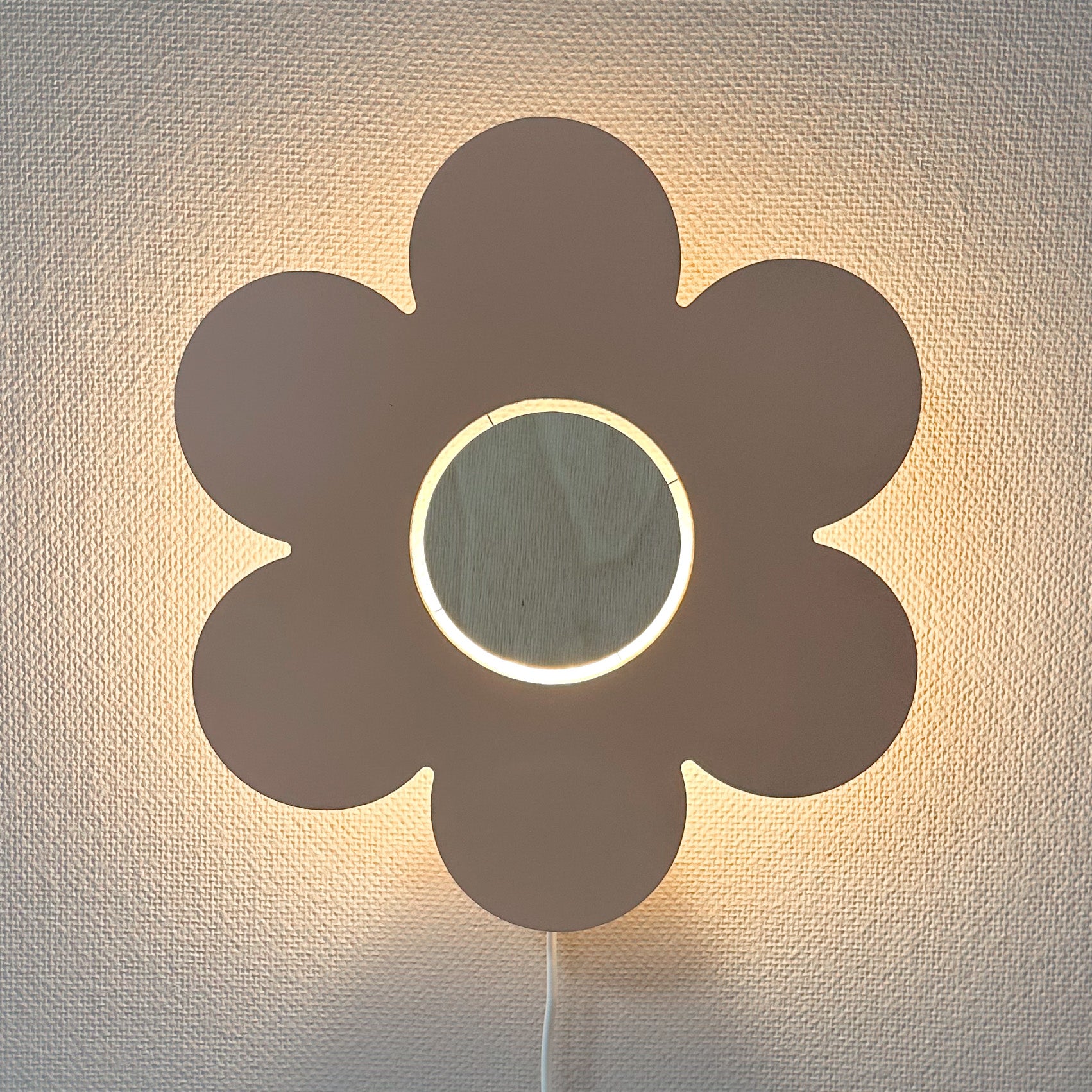 Houten wandlamp kinderkamer | Bloem - Peach