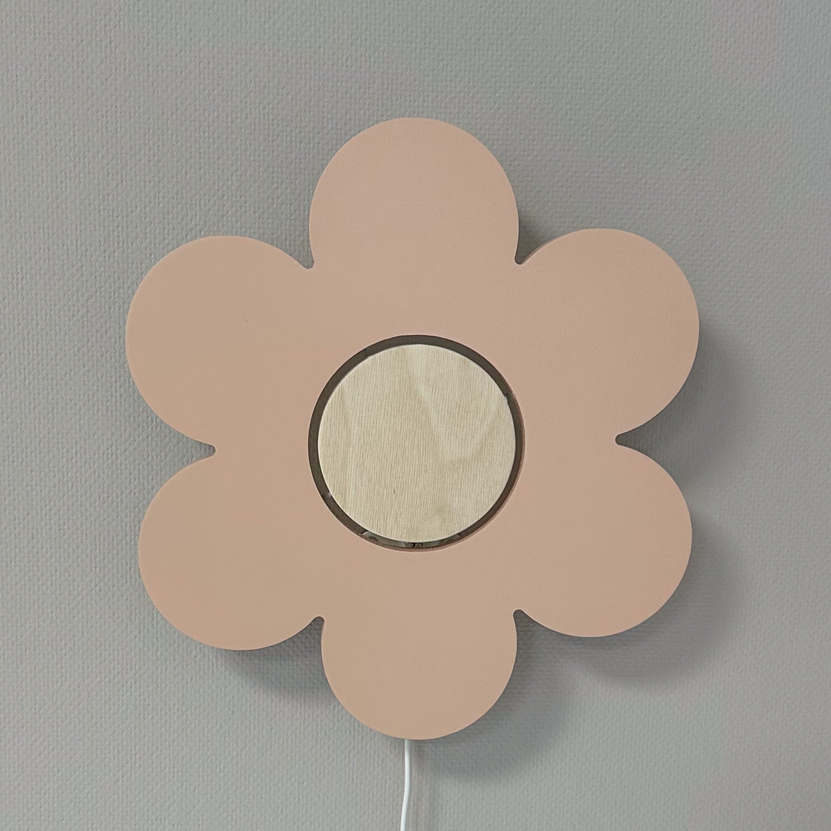 Houten wandlamp kinderkamer | Bloem - Peach