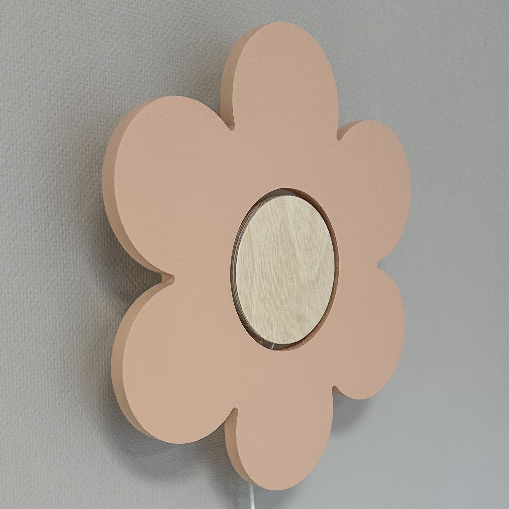 Houten wandlamp kinderkamer | Bloem - Peach