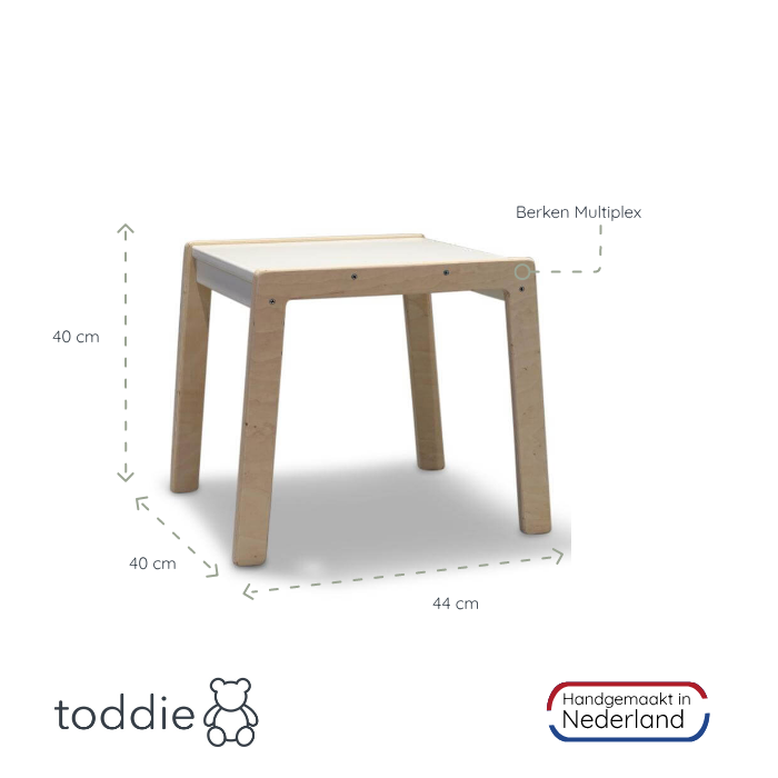 Houten kindermeubelsetje 1-4 jaar | Tafeltje + 2 stoeltjes - wit - toddie.nl