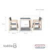 Houten kindermeubelsetje 1-4 jaar | Denim Drift (blauw/grijs) | Tafeltje + 2 stoeltjes - toddie.nl