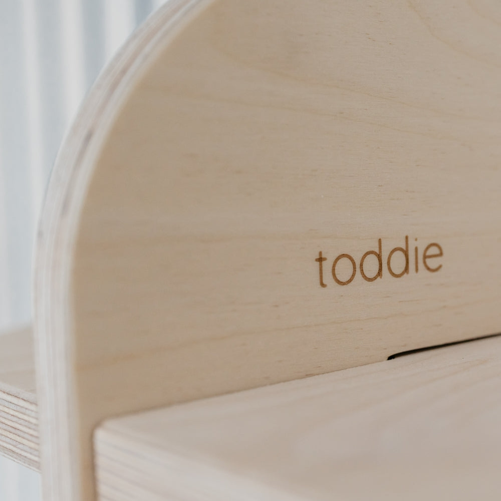 Round montessori boeken wandkast kinderkamer | Vakkenkast 6 planken - blank