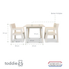 Houten kleuter meubelsetje 4-7 jaar | Blank | Tafeltje + 2 stoeltjes - toddie.nl