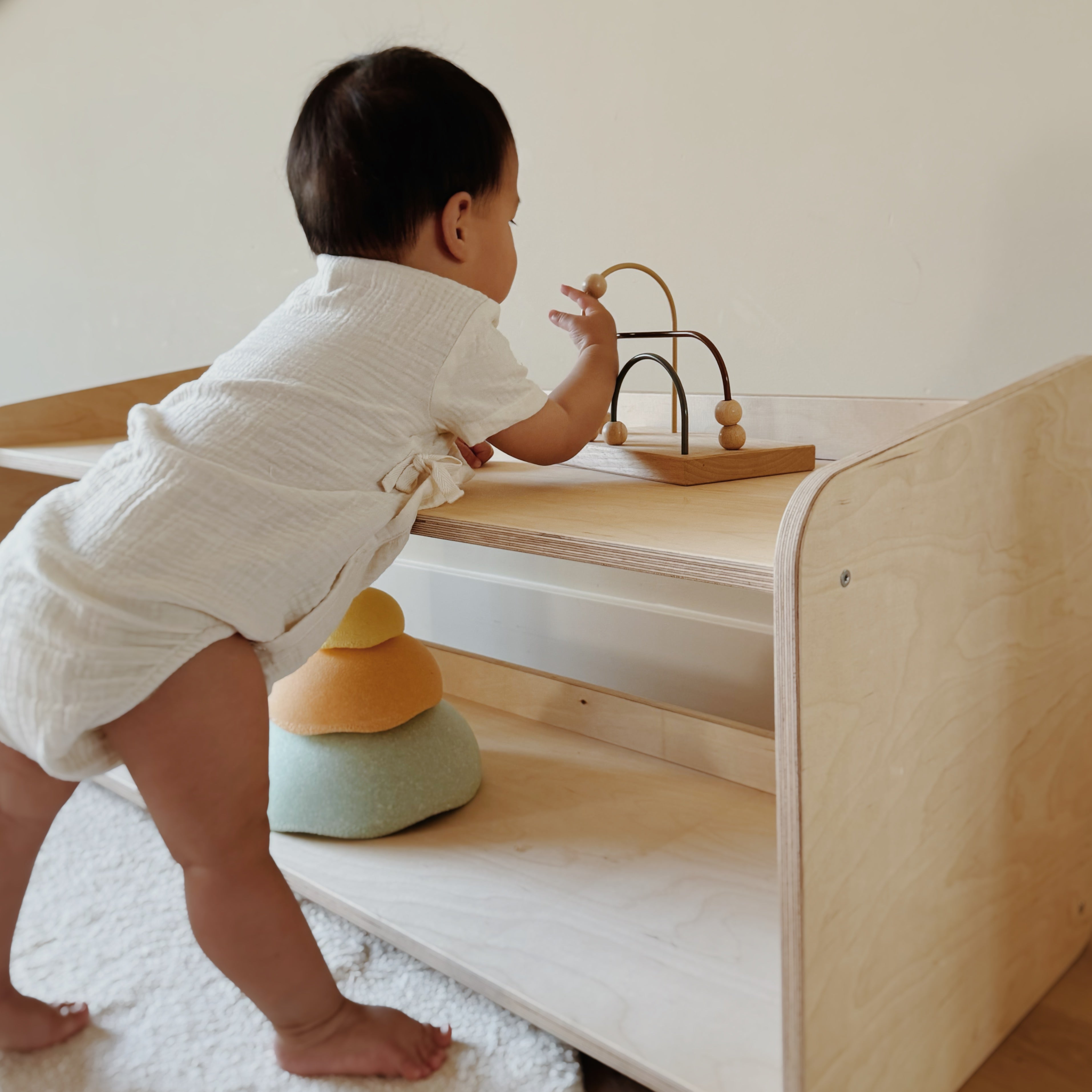 Jollie Montessori legetøjsskab | Bogreol 2 hylder - blank