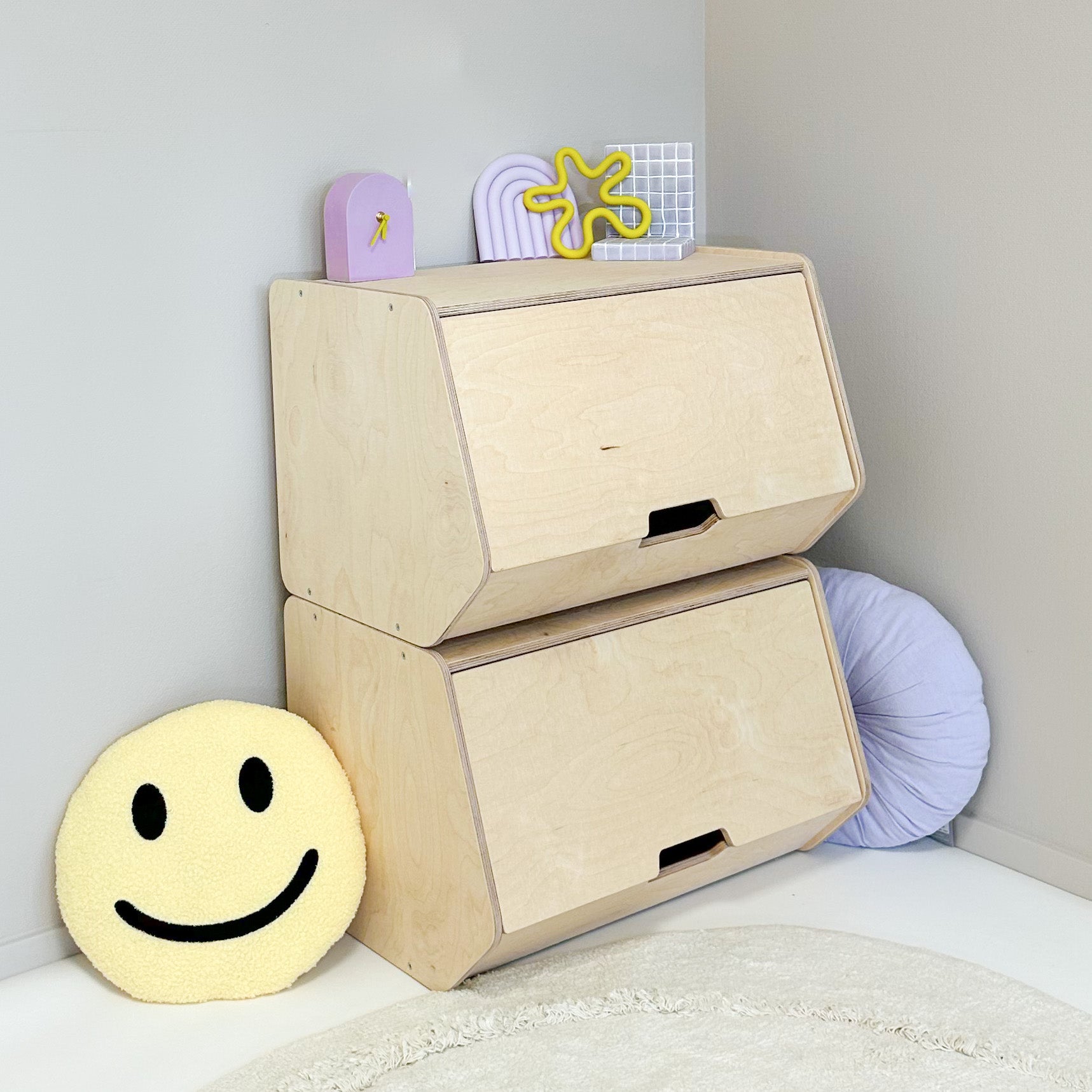 Stowie stabelbar opbevaringskasse med låg - blank