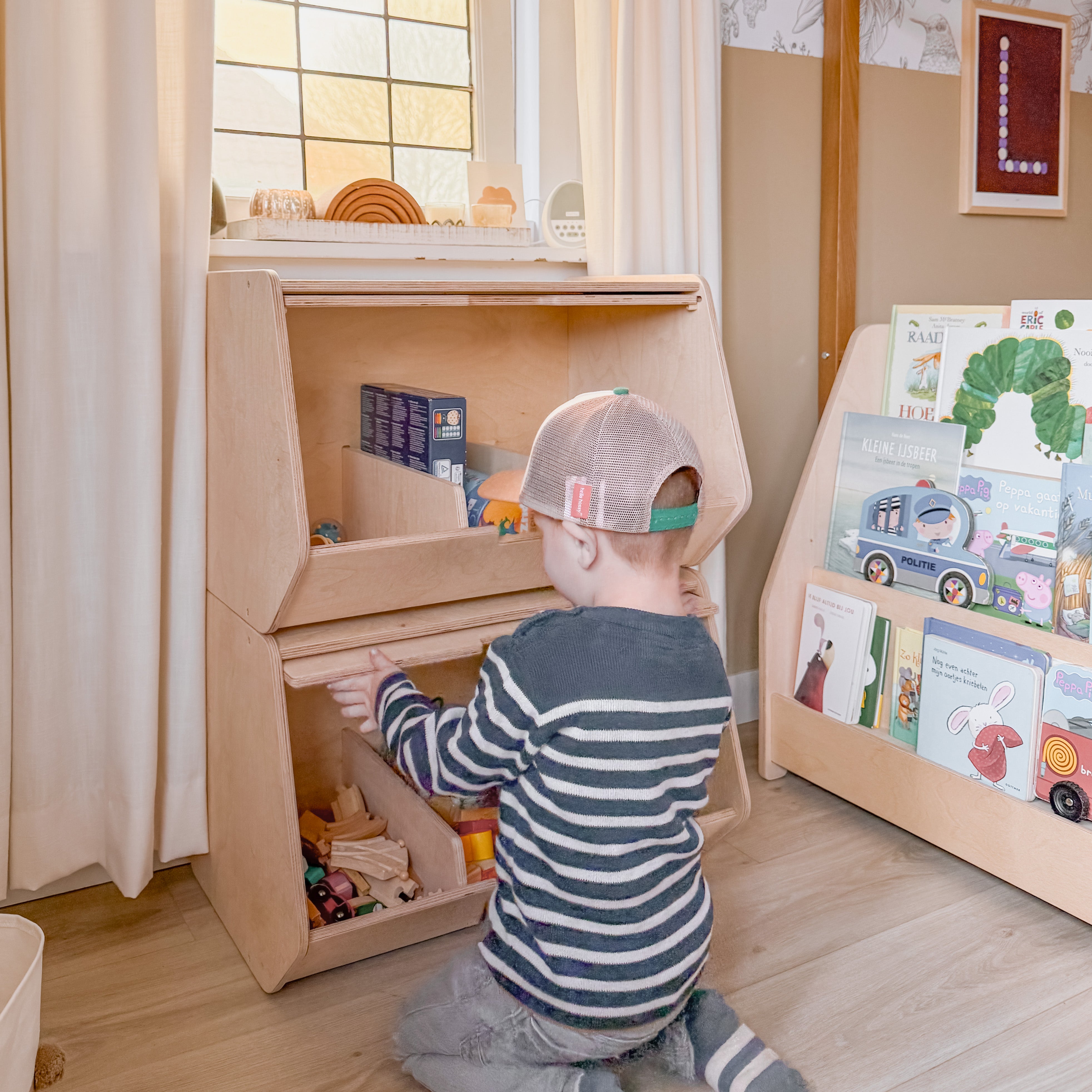 Stowie stabelbar opbevaringskasse med låg - blank