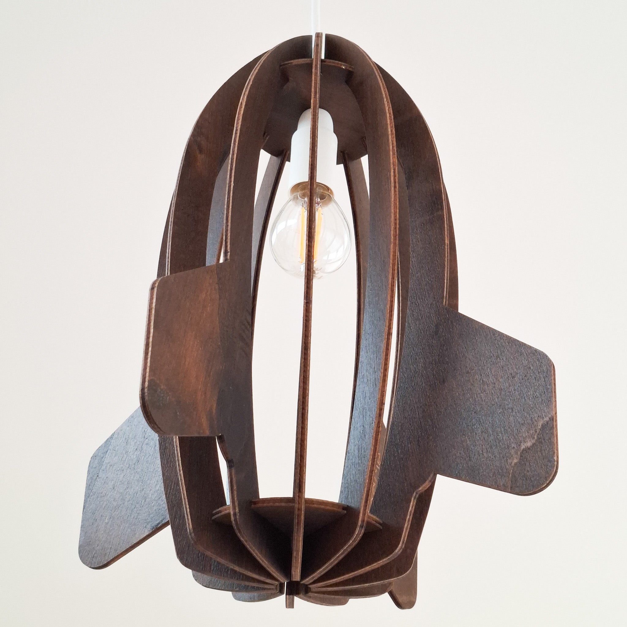 Træhængelampe til børneværelse | Raket - Wengé