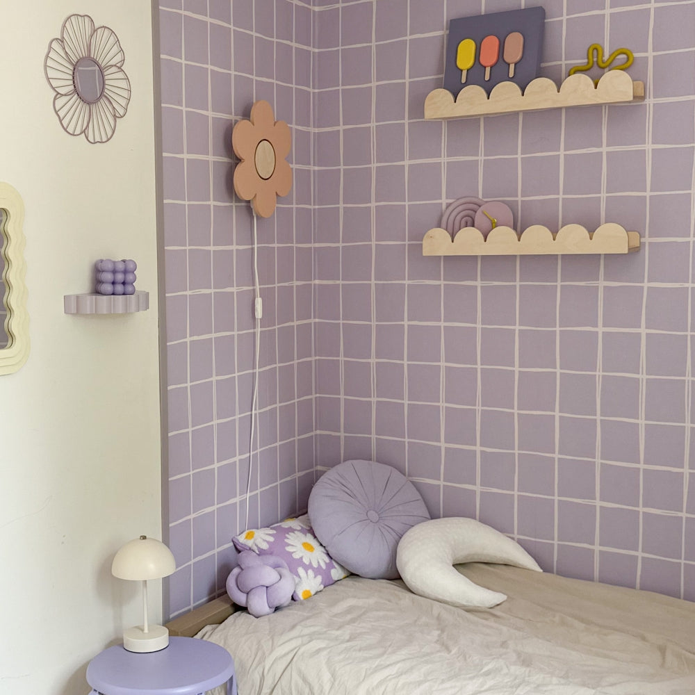 Houten wandlamp kinderkamer | Bloem - Peach