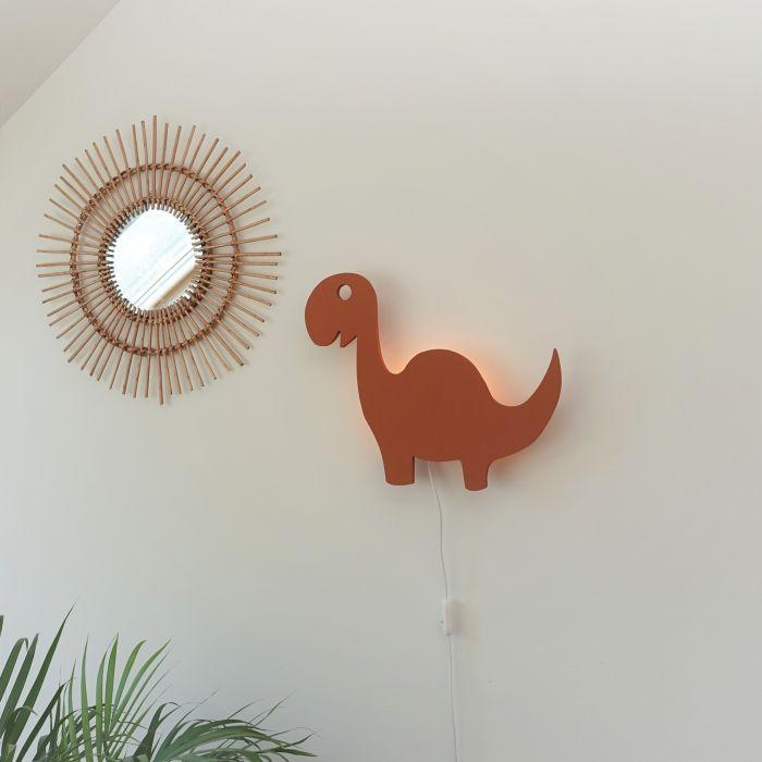 Houten wandlamp kinderkamer | Dino - baksteen rood - toddie.nl ®