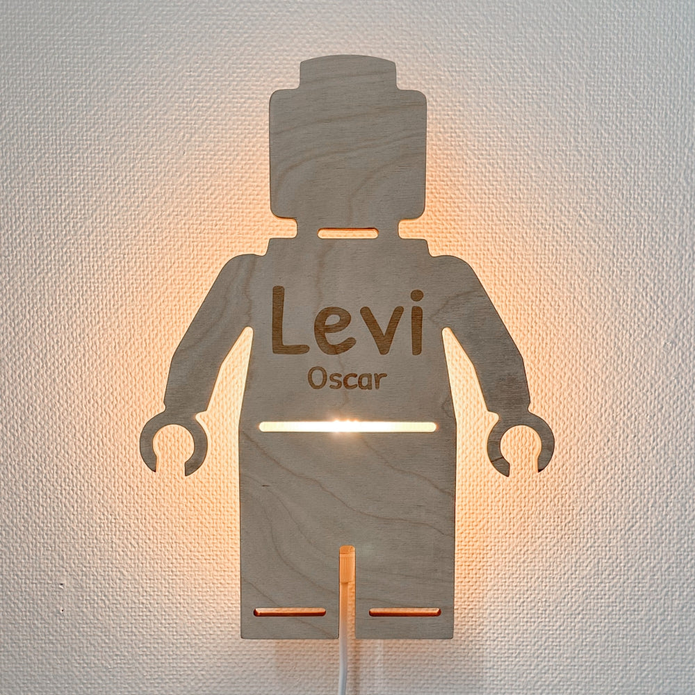 Houten wandlamp kinderkamer | Poppetje - blank - toddie.nl ®