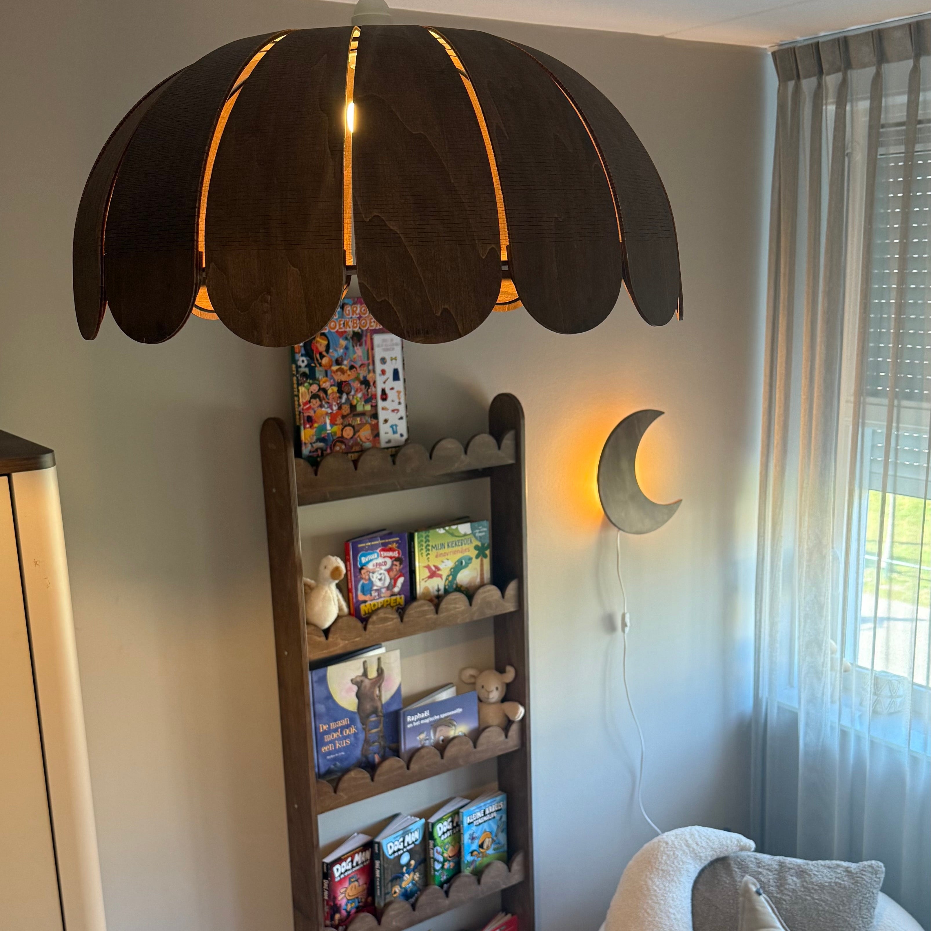 Houten hanglamp kinderkamer | Bubble Wengé (Walnut)