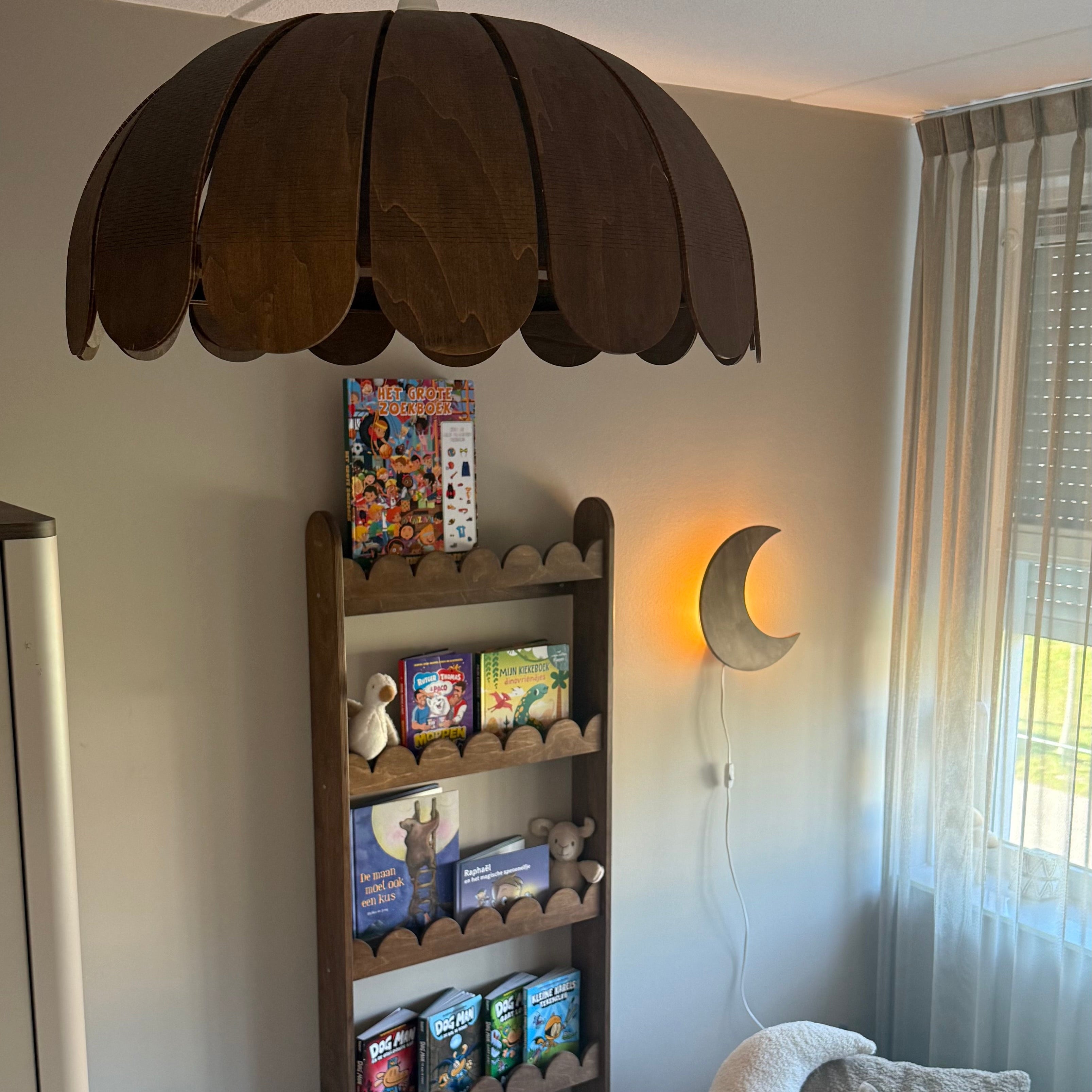 Houten hanglamp kinderkamer | Bubble Wengé (Walnut)