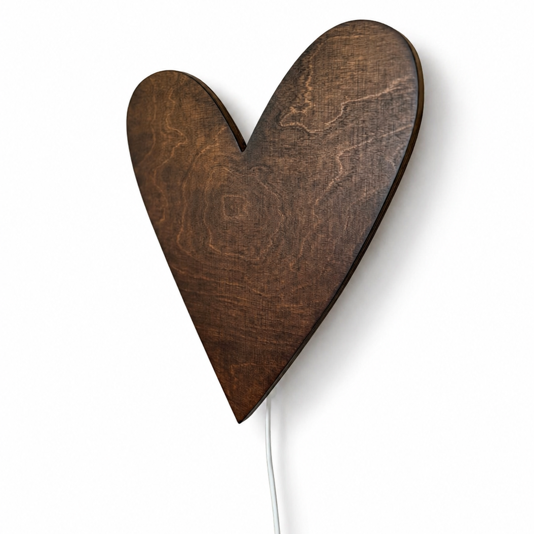 Houten wandlamp kinderkamer | Hart - Wengé
