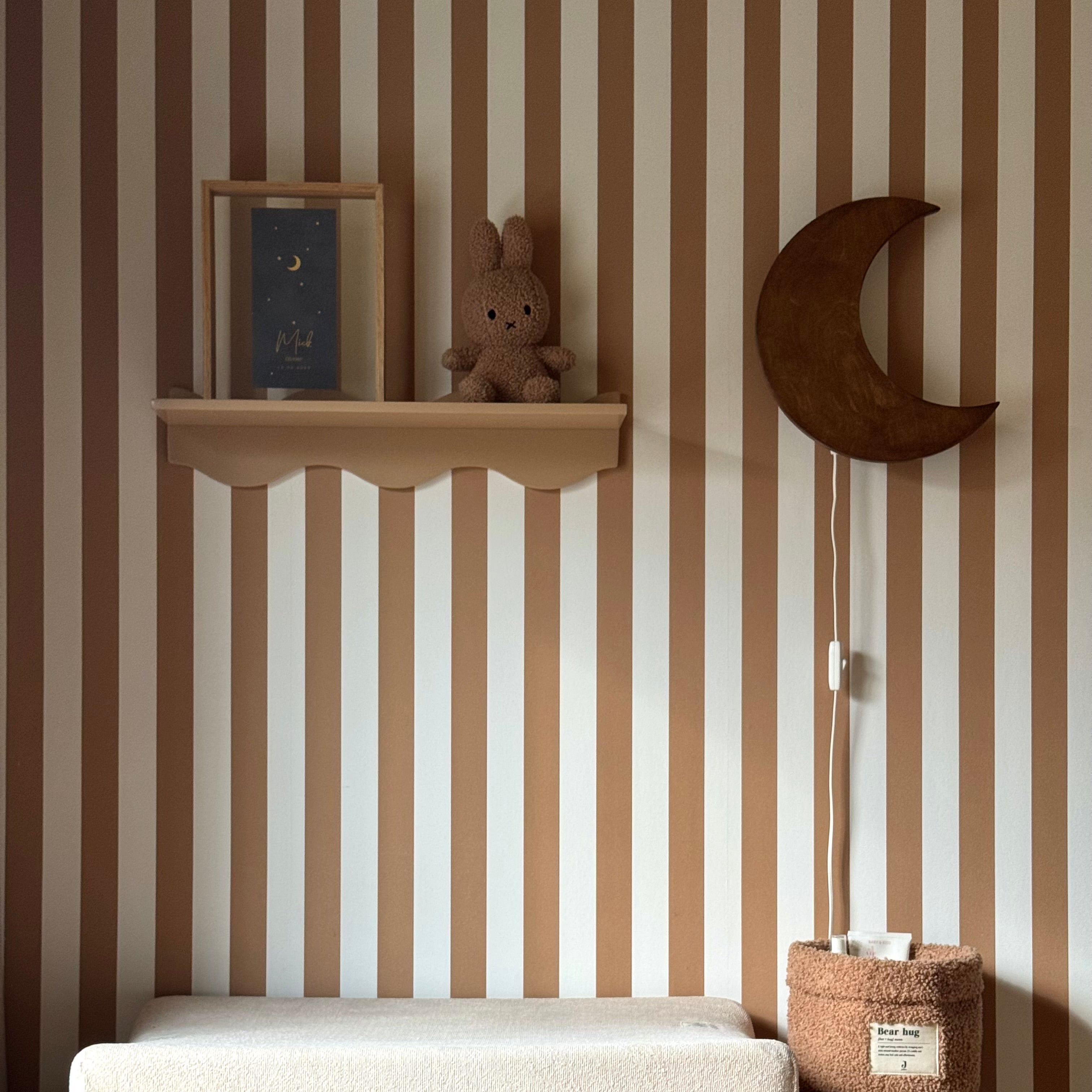 Houten wandlamp kinderkamer | Maan - Wengé - toddie.nl ®