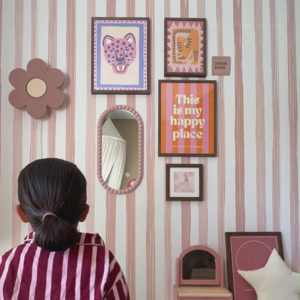 Houten wandlamp kinderkamer | Bloem - terra roze