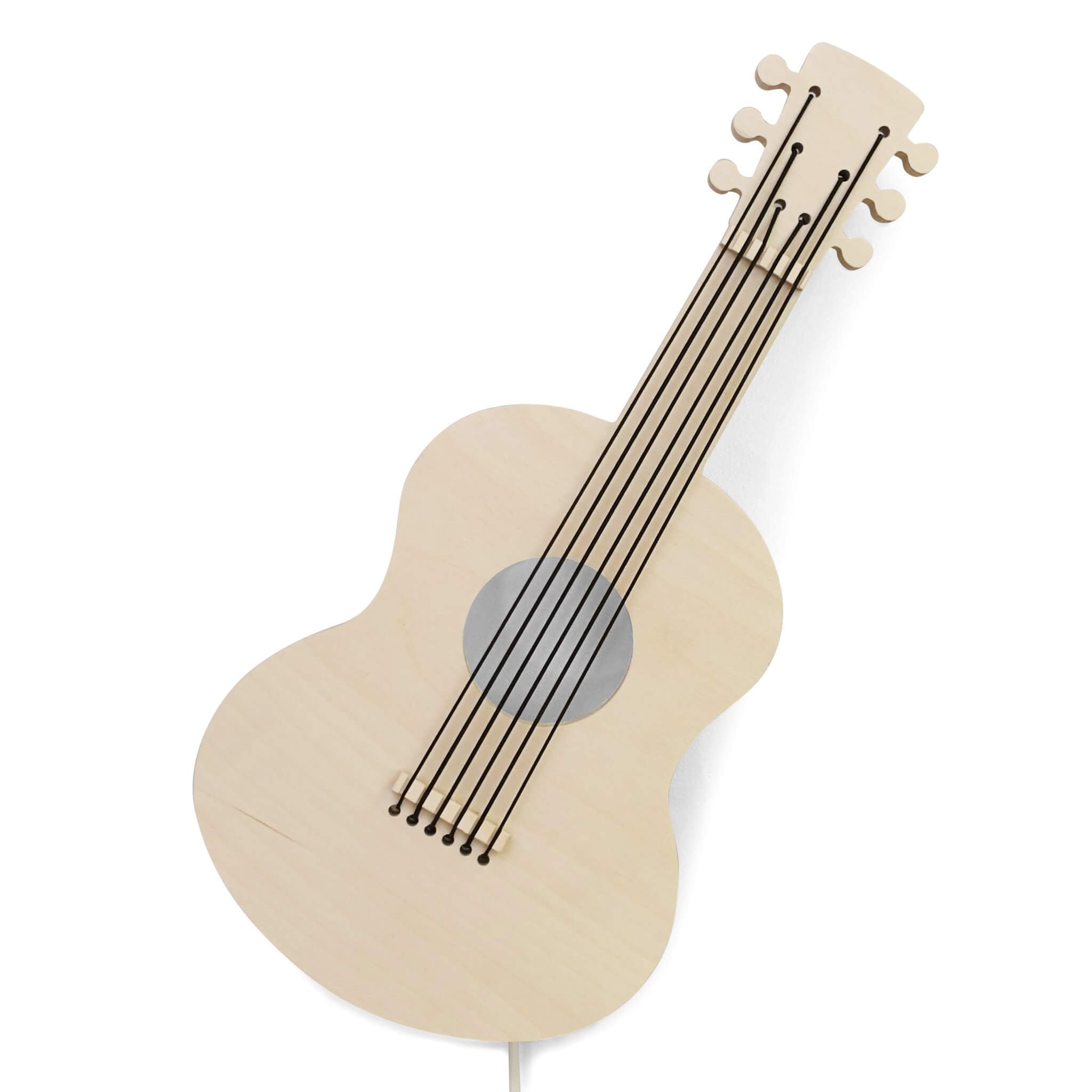 Houten wandlamp gitaar | nachtlampje multiplex - toddie.nl