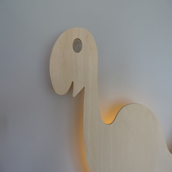 Houten wandlamp kinderkamer | Dino - multiplex - toddie.nl