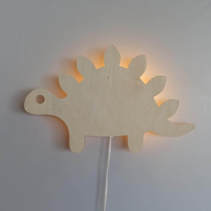 Houten wandlamp kinderkamer | Stegosaurus - multiplex - toddie.nl