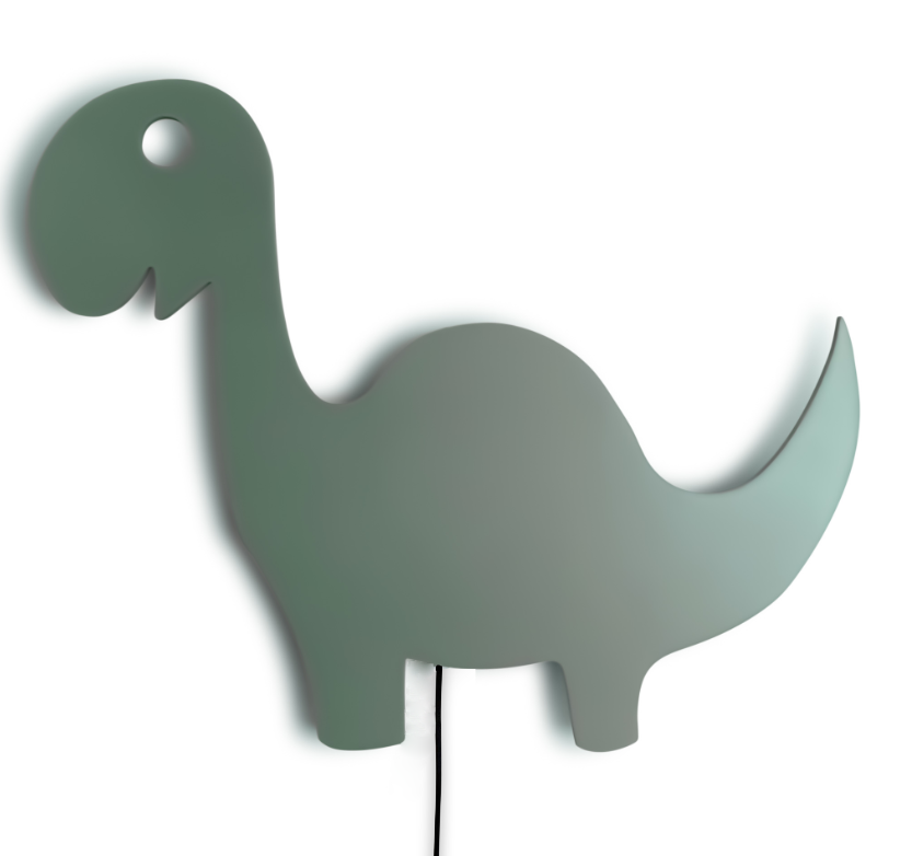 Houten wandlamp kinderkamer | Dino - groen - toddie.nl