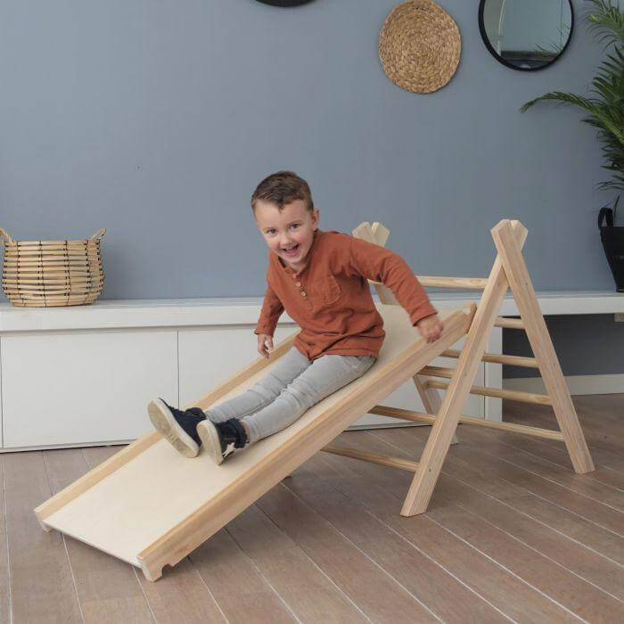 Houten klimrek, klimdriehoek inklapbaar - toddie.nl
