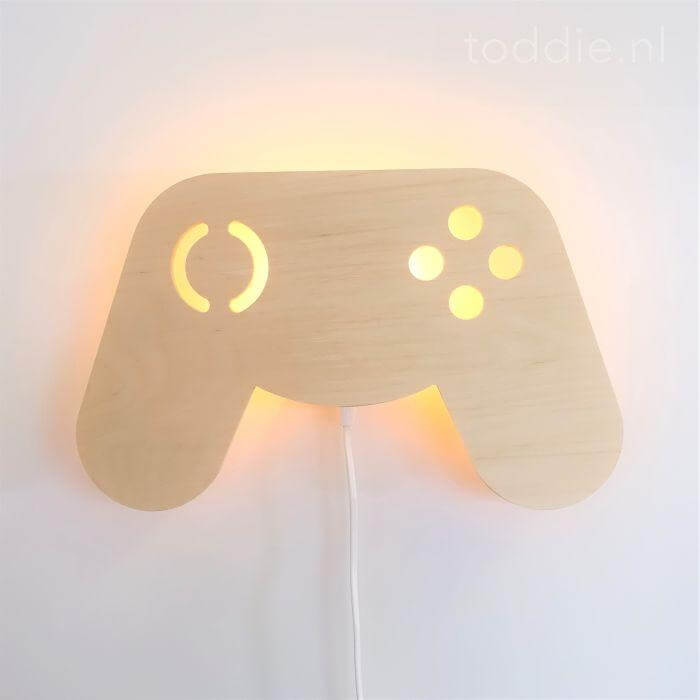 Houten wandlamp kinderkamer | Game Console - toddie.nl
