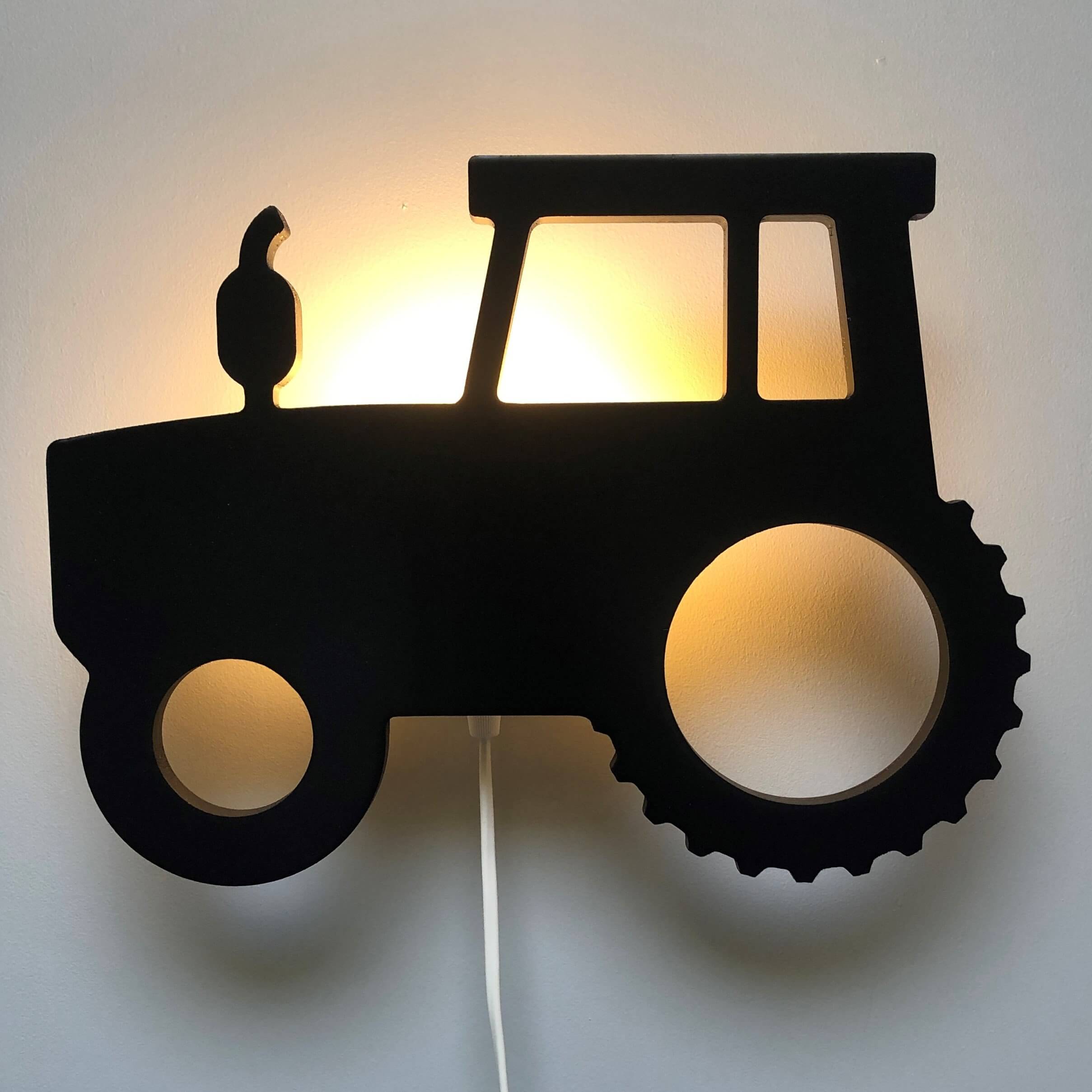 Houten wandlamp kinderkamer | Trekker zwart - toddie.nl