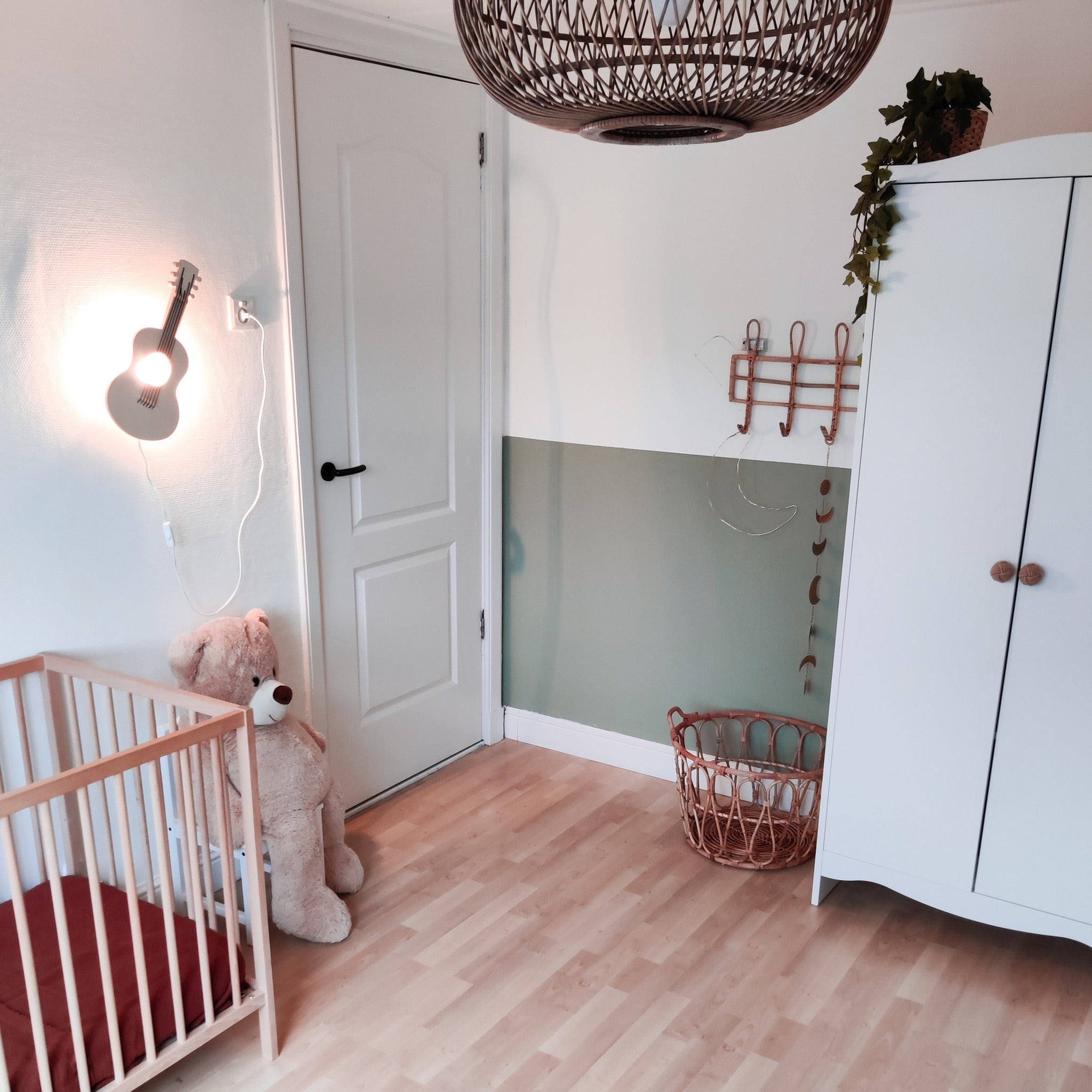 Houten wandlamp gitaar | nachtlampje multiplex - toddie.nl