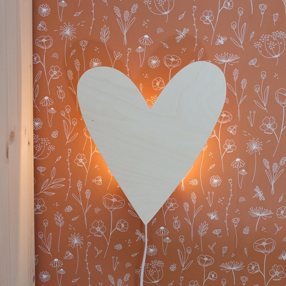 Houten wandlamp kinderkamer | Hart - toddie.nl