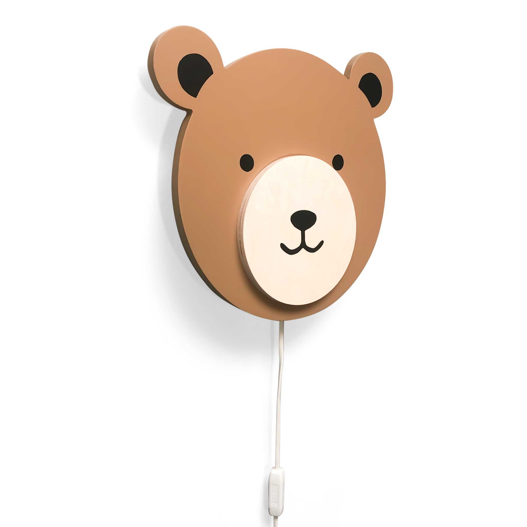 Houten wandlamp kinderkamer | teddy multiplex, spiced honey - toddie.nl
