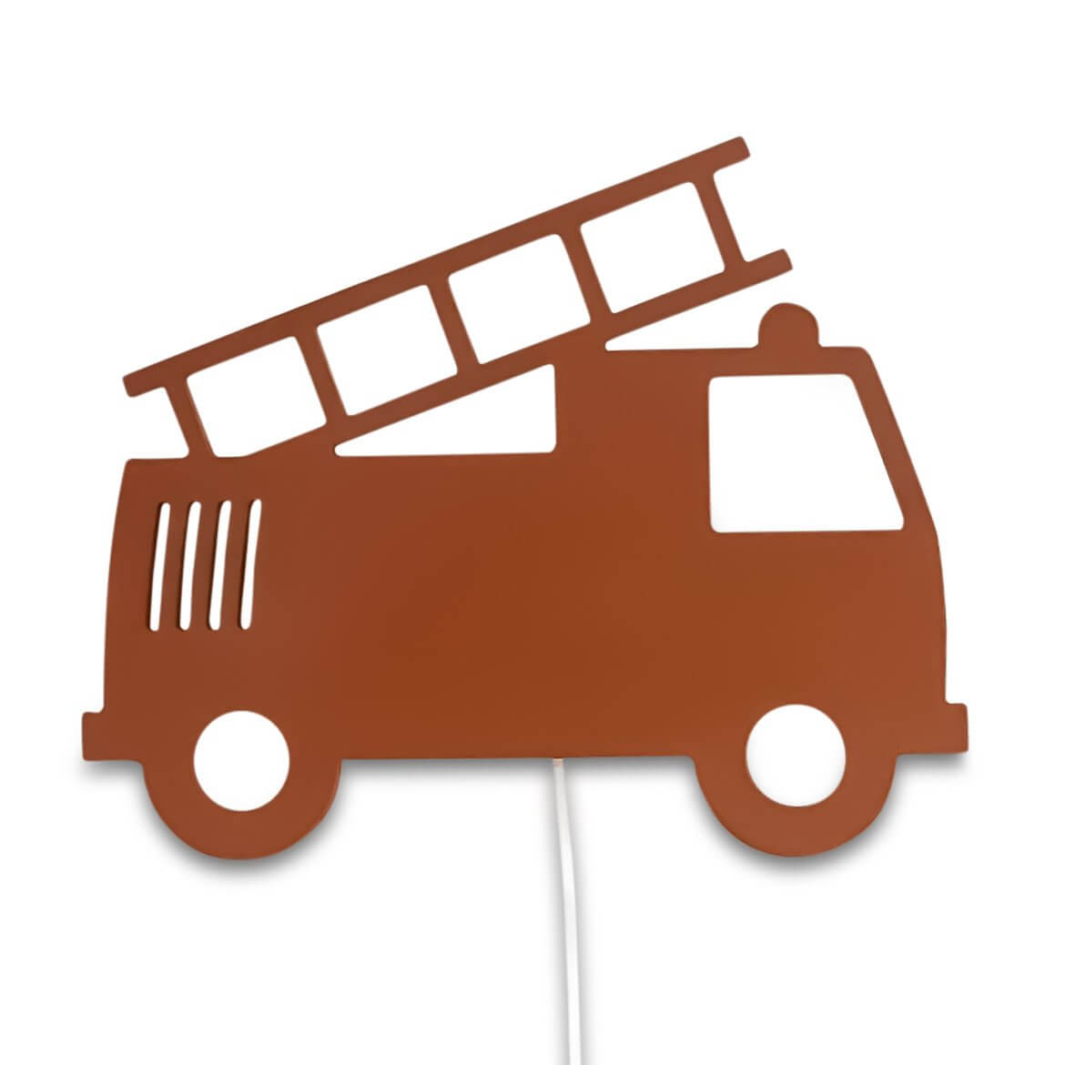 Houten wandlamp kinderkamer | Brandweerwagen baksteen rood - toddie.nl