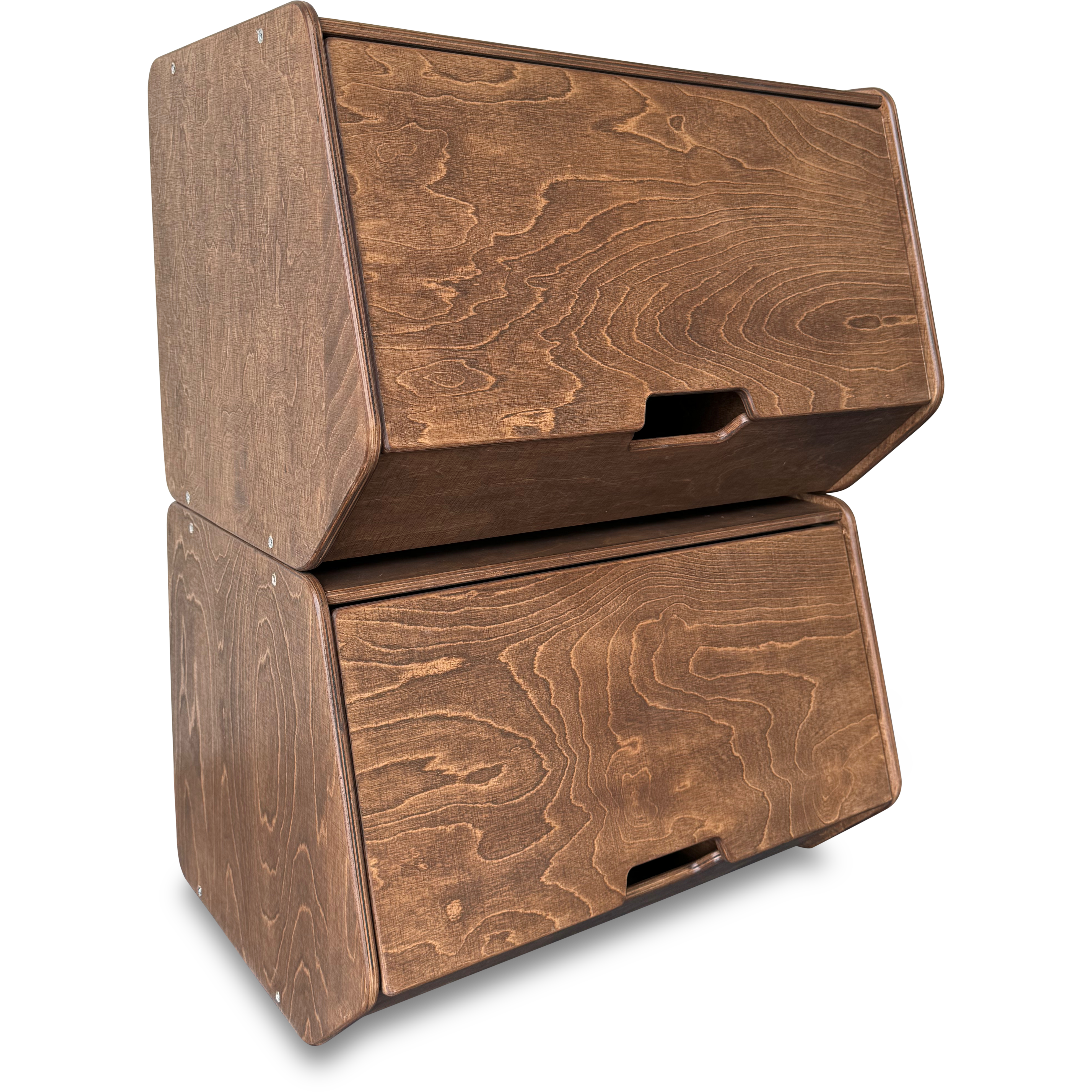 Stowie Stapelbare Opbergkist met Deksel - Wengé - toddie.nl ®