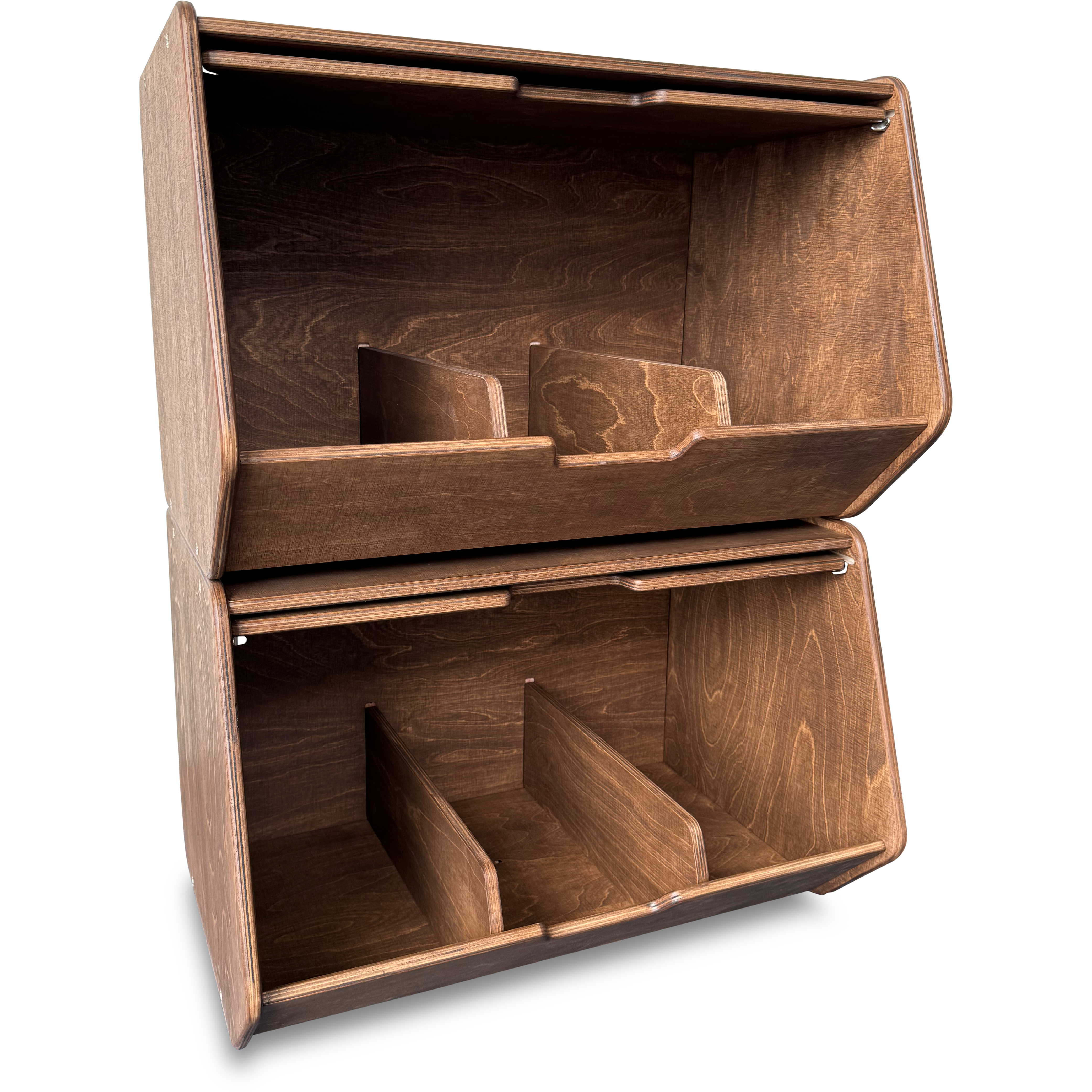 Stowie Stapelbare Opbergkist met Deksel - Wengé - toddie.nl ®