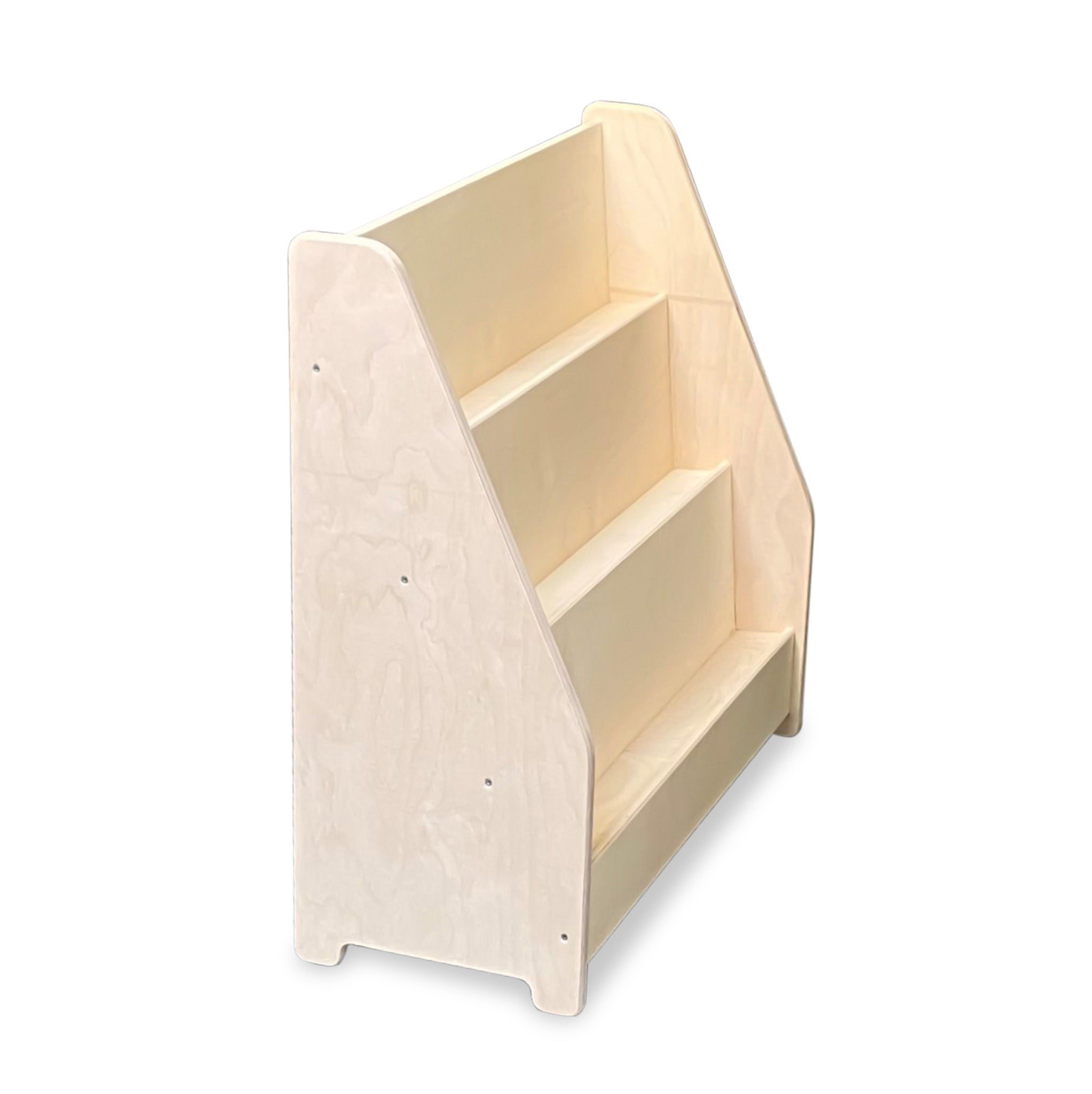 Montessori boekenkast kinderkamer | 3 tredes - blank - toddie.nl