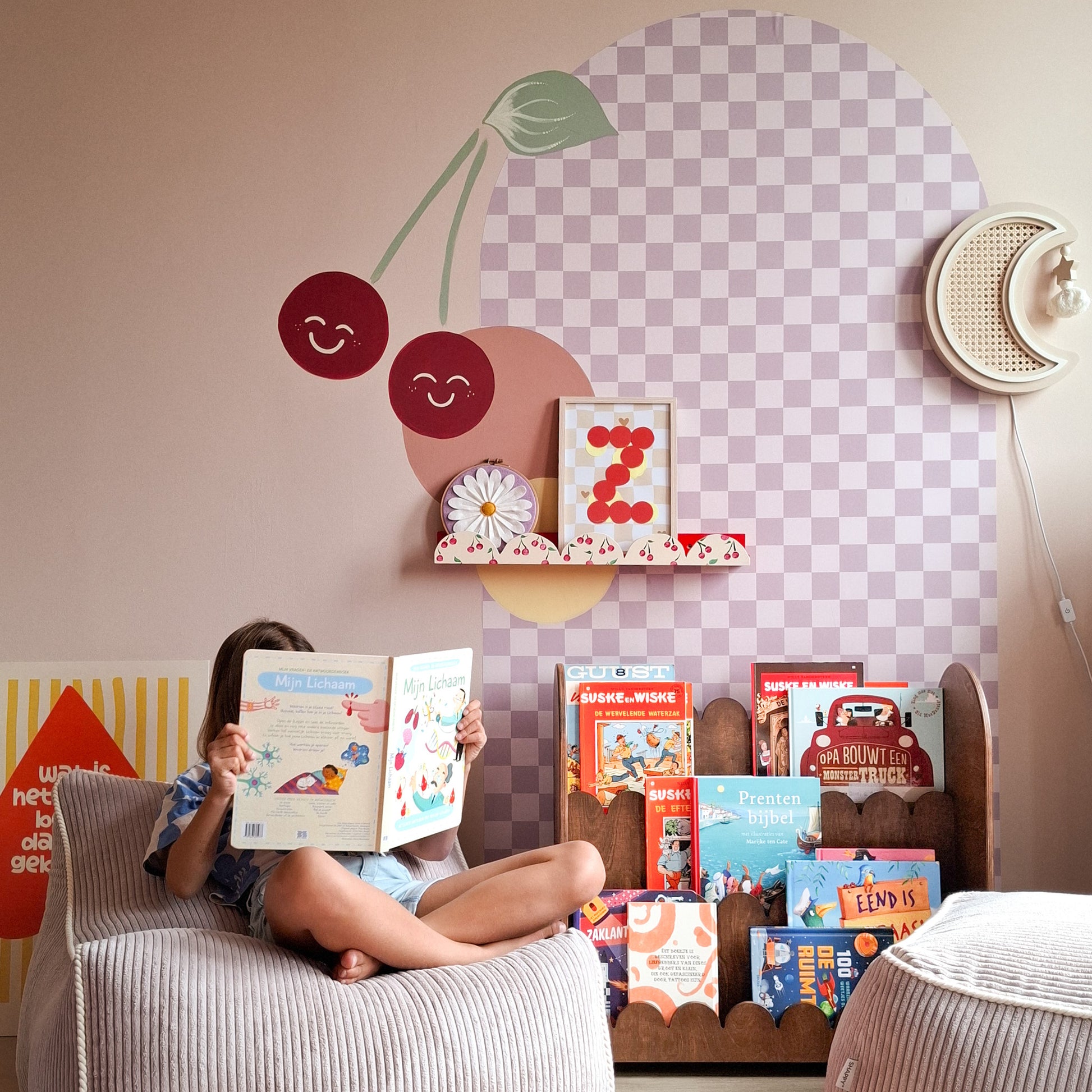Bubble Montessori boekenkast kinderkamer | 3 treden - all bubble wengé (walnut) - toddie.nl ®
