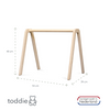 Houten babygym | Massief houten speelboog met ruimte hangers - blank - toddie.nl
