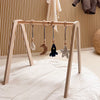 Houten babygym | Massief houten speelboog met ruimte hangers - blank - toddie.nl ®
