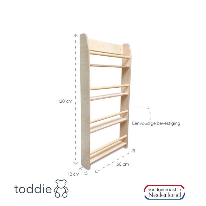 Boekenrek kinderkamer 4 planken | Montessori - toddie.nl
