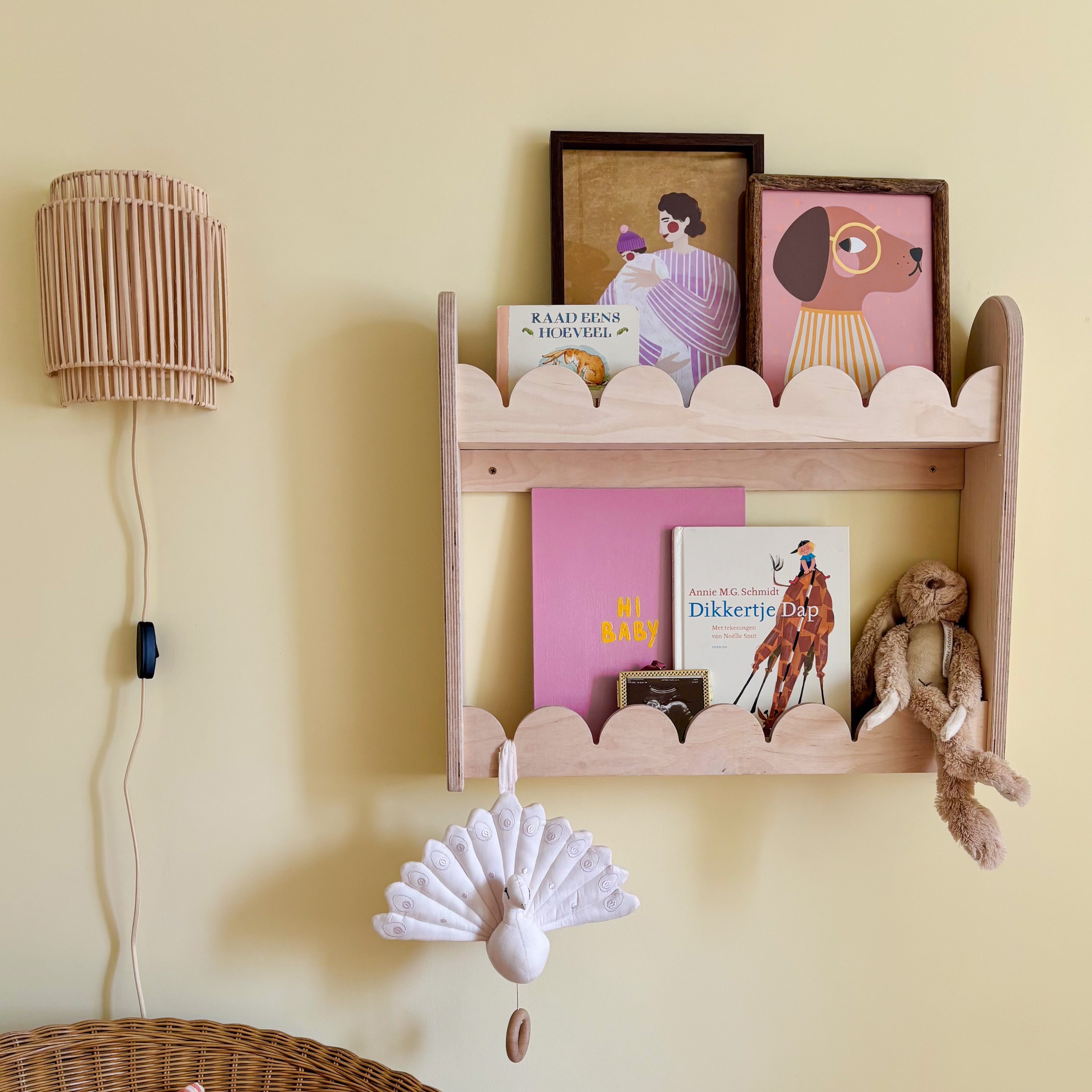 Bubble Montessori boekenrek kinderkamer | 2 planken - blank