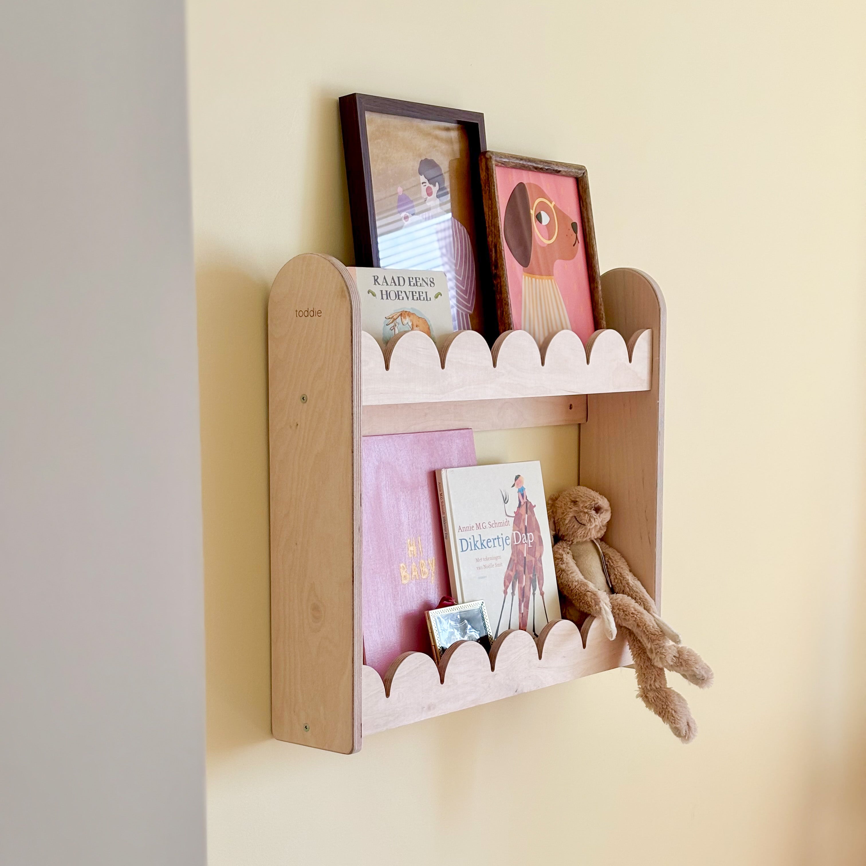 Bubble Montessori boekenrek kinderkamer | 2 planken - blank