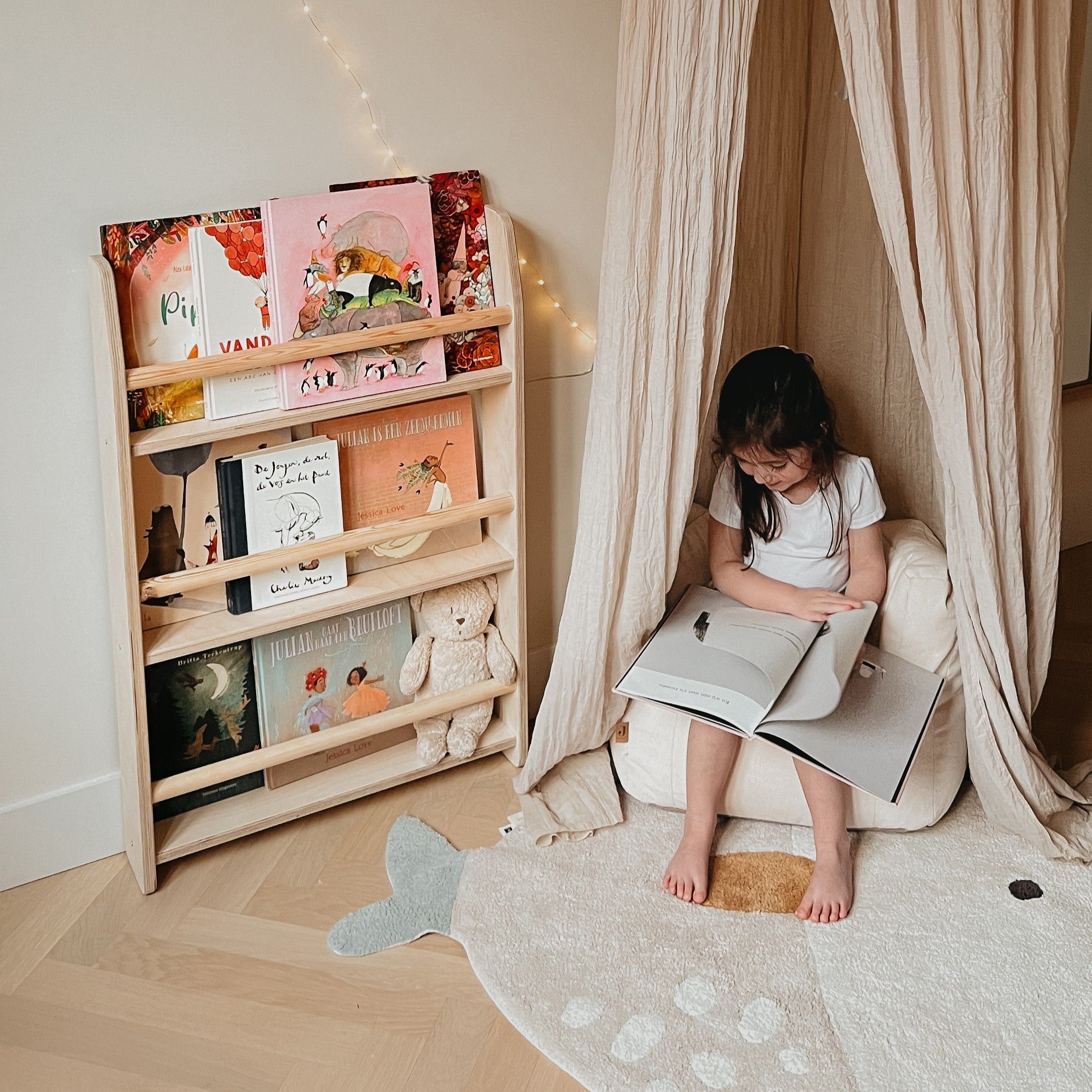 Shelfie montessori boekenrek kinderkamer | 3 planken - blank